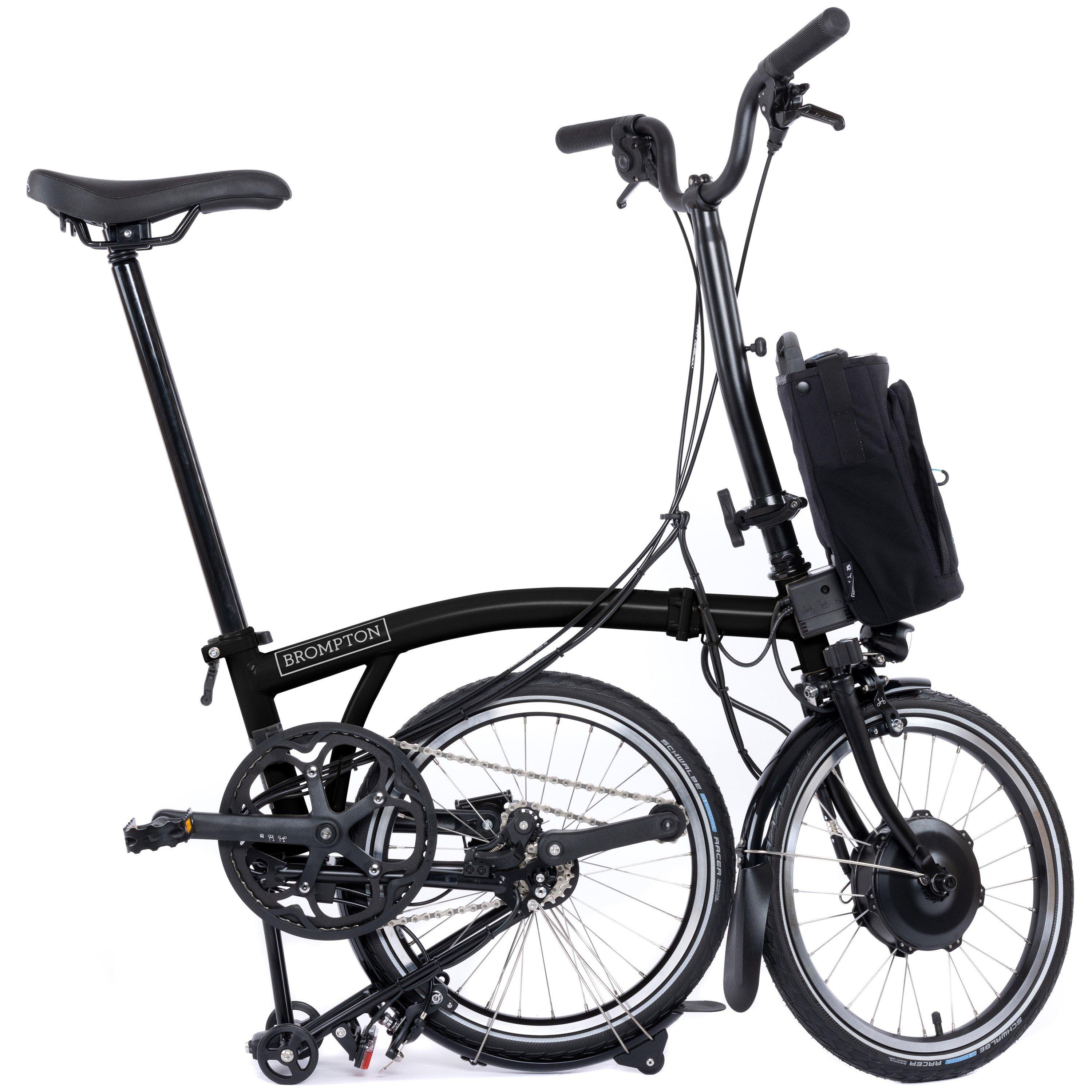 Matt Black - Brompton - Electric C Line 4-speed - High Handlebar - Folding Bike - 3