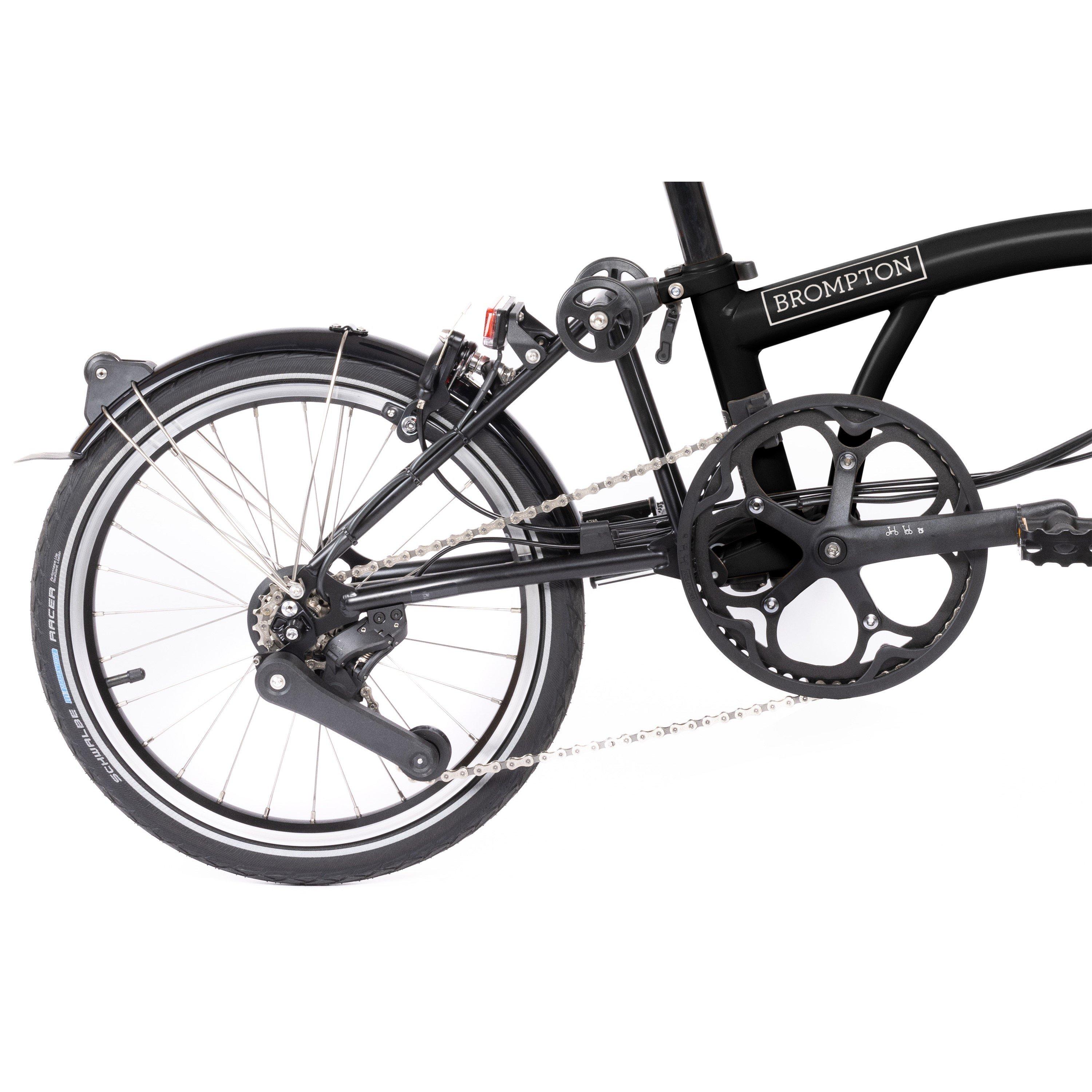 Matt Black - Brompton - Electric C Line 4-speed - High Handlebar - Folding Bike - 5