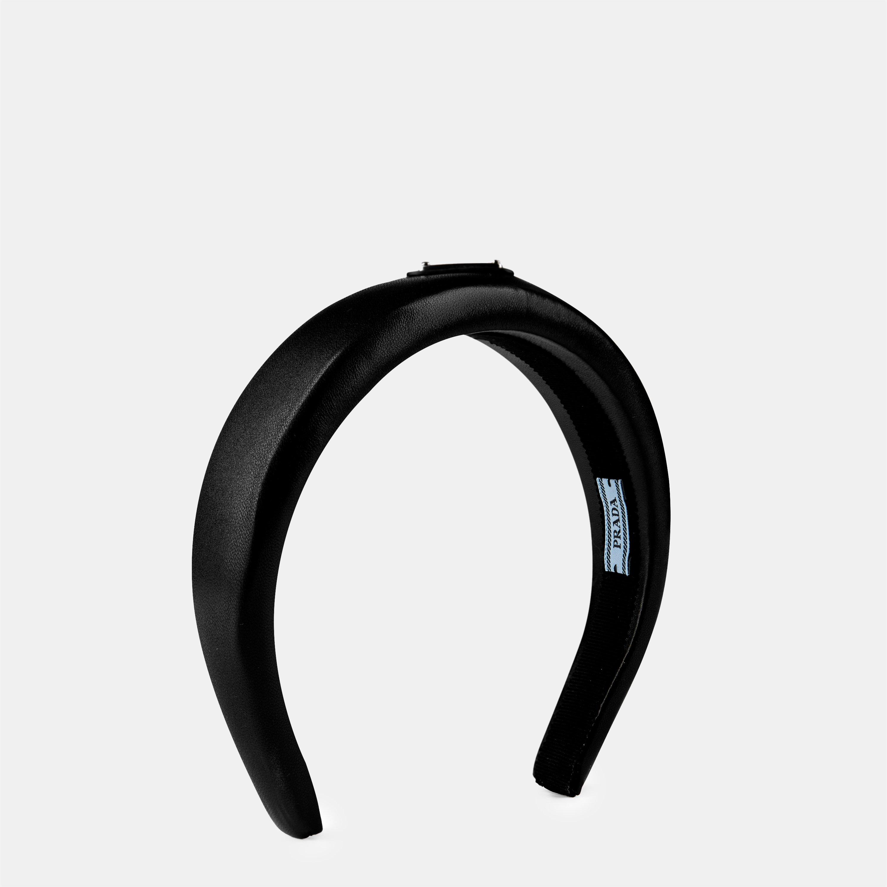 Prada Triangle Padded Leather Headband