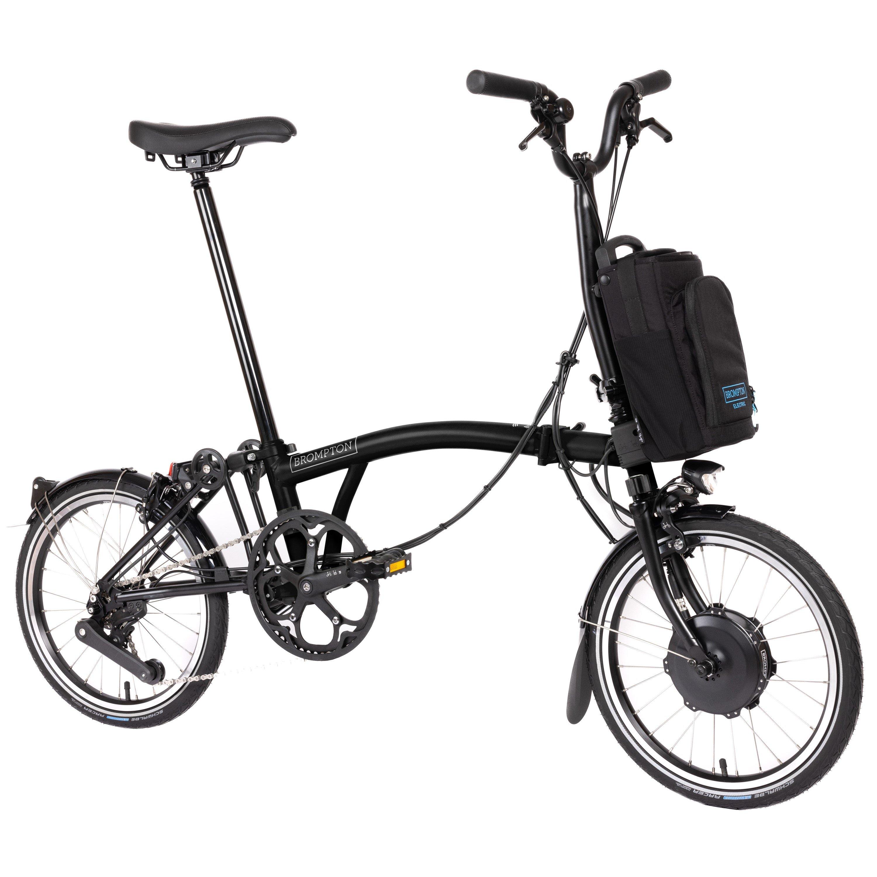 Matt Black - Brompton - Electric C Line 4-speed - Mid Handlebar - Folding Bike - 2
