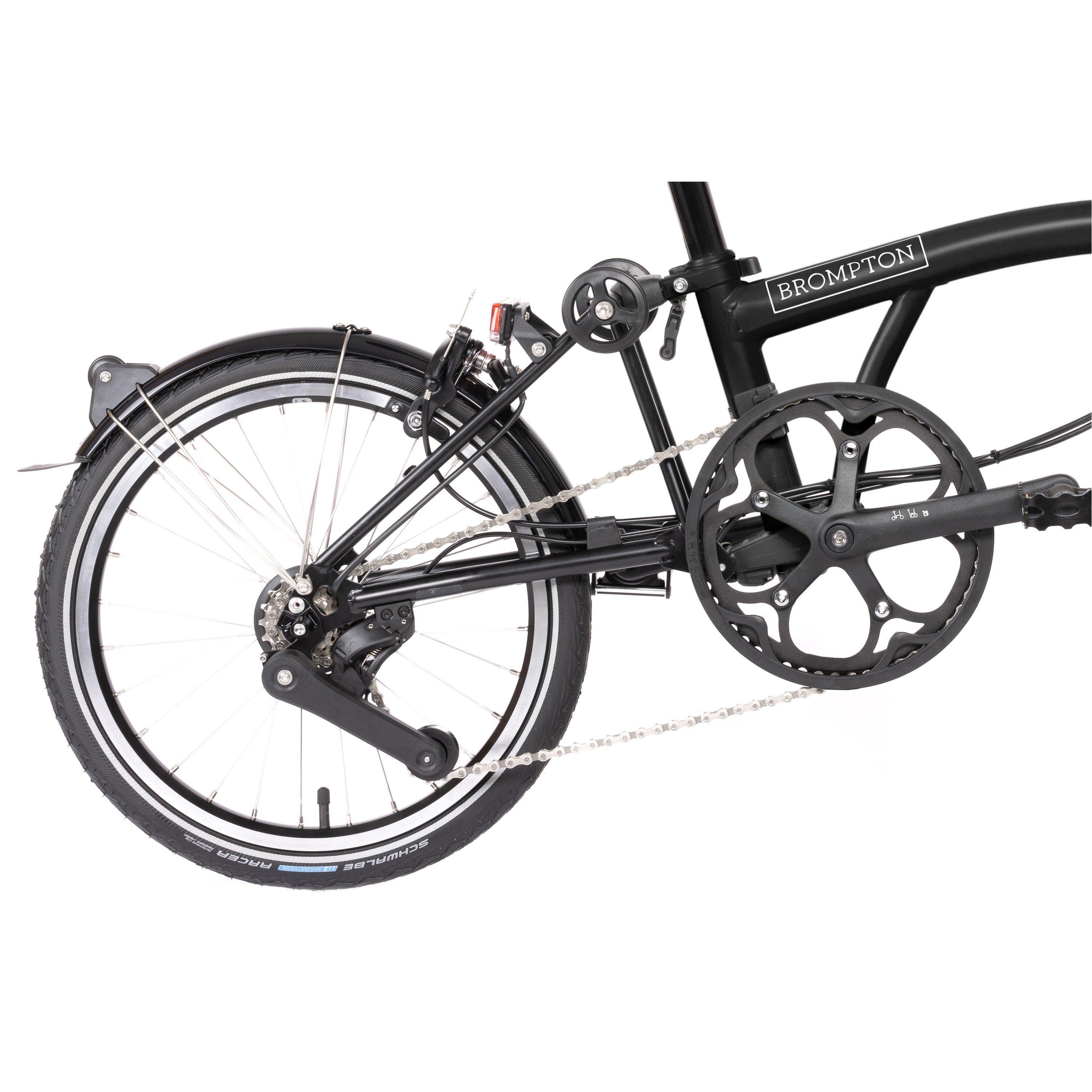 Matt Black - Brompton - Electric C Line 4-speed - Mid Handlebar - Folding Bike - 5