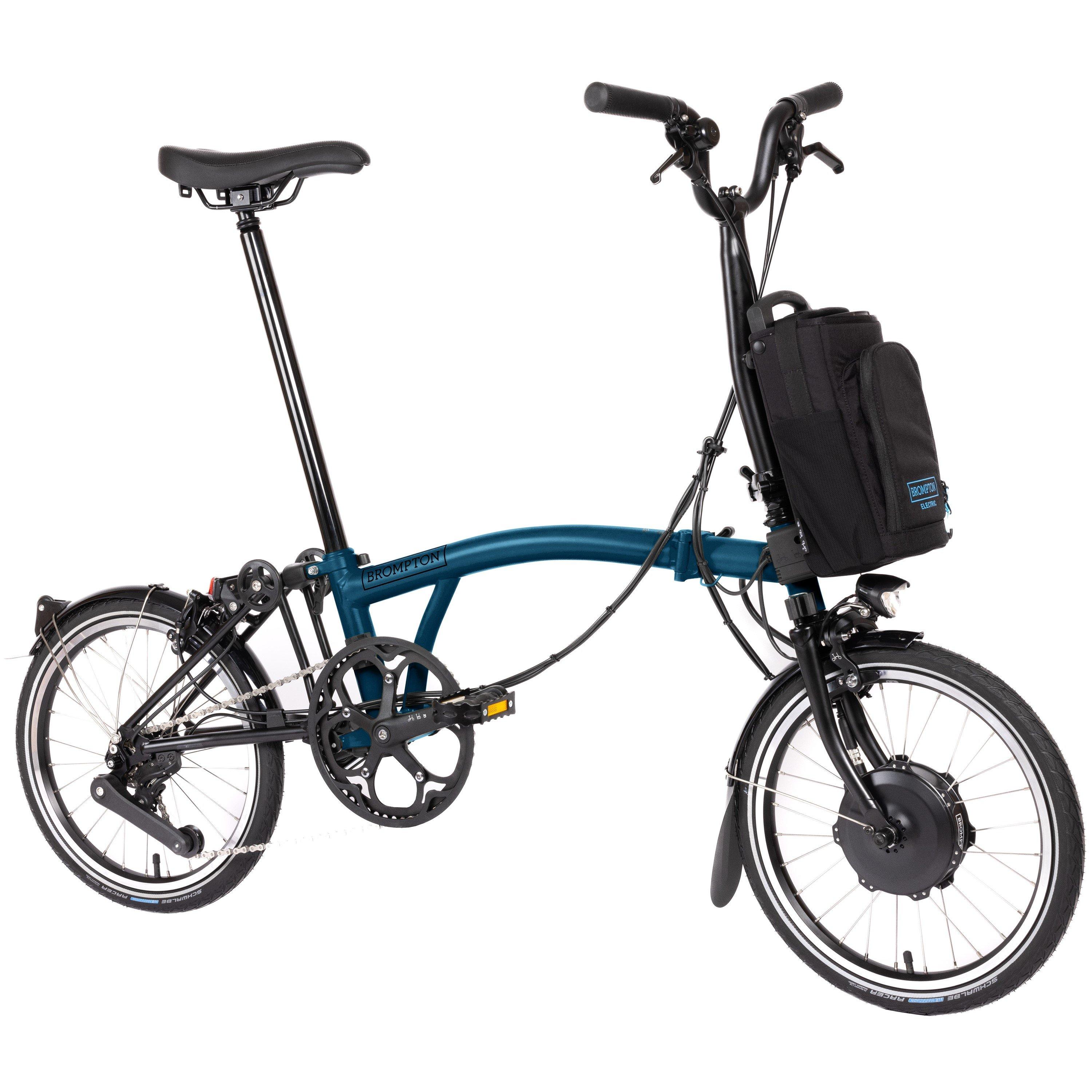 Ocean Blue - Brompton - Electric C Line 4-speed - Mid Handlebar - Folding Bike - 2