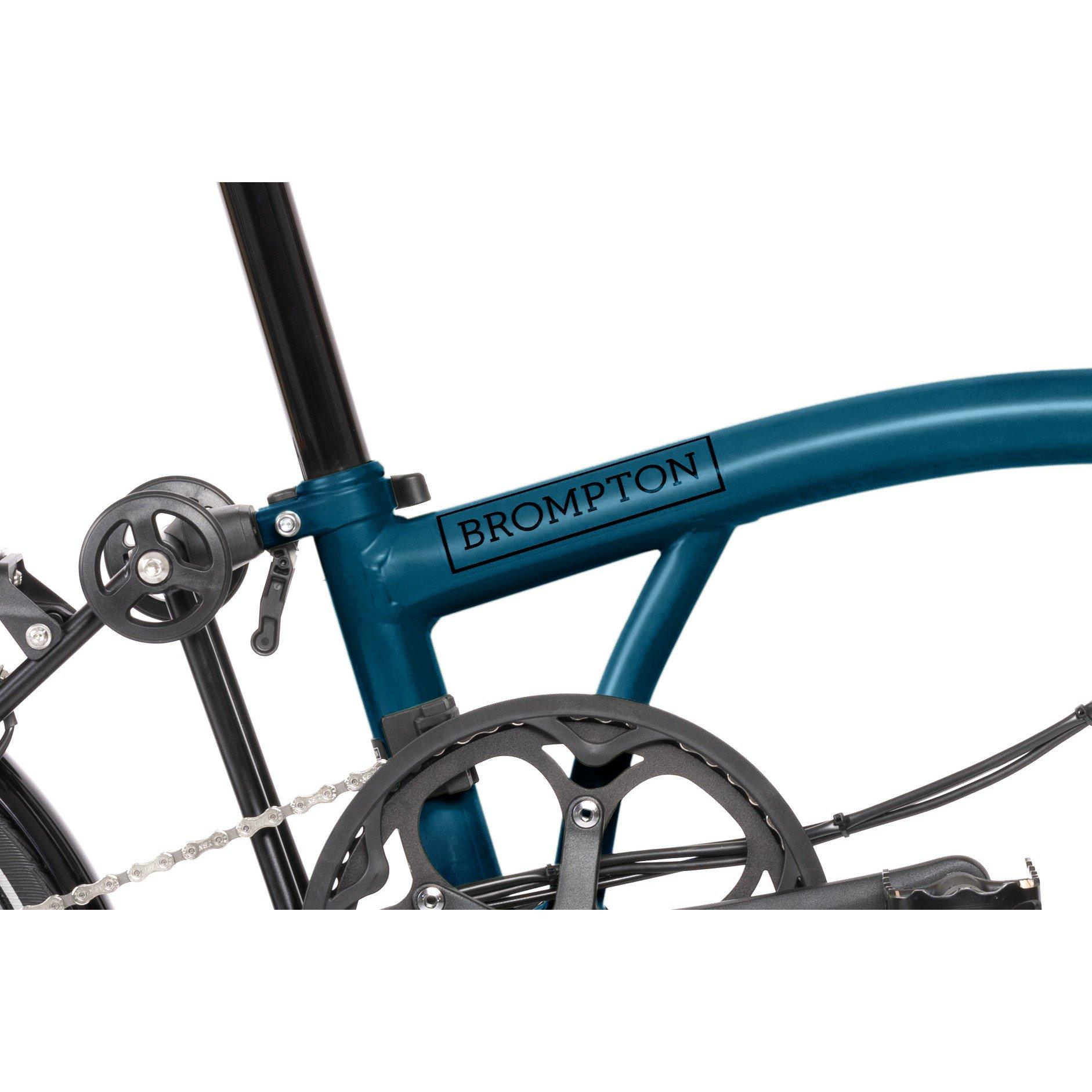 Ocean Blue - Brompton - Electric C Line 4-speed - Mid Handlebar - Folding Bike - 6