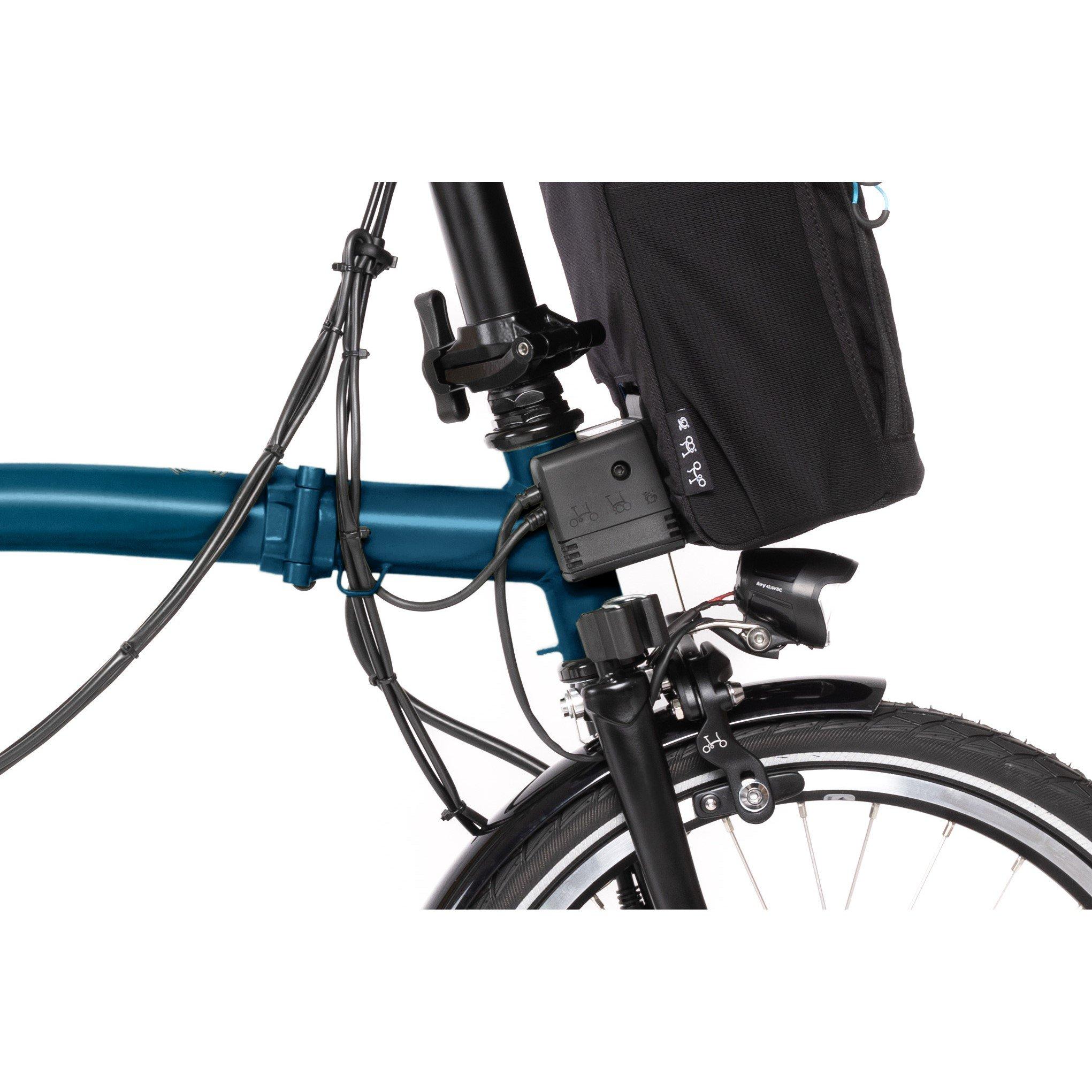 Ocean Blue - Brompton - Electric C Line 4-speed - Mid Handlebar - Folding Bike - 7