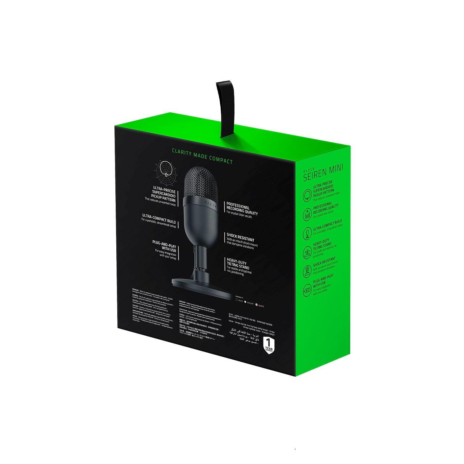 Preto - Razer - Razer Seiren Mini Black Microphone - 4