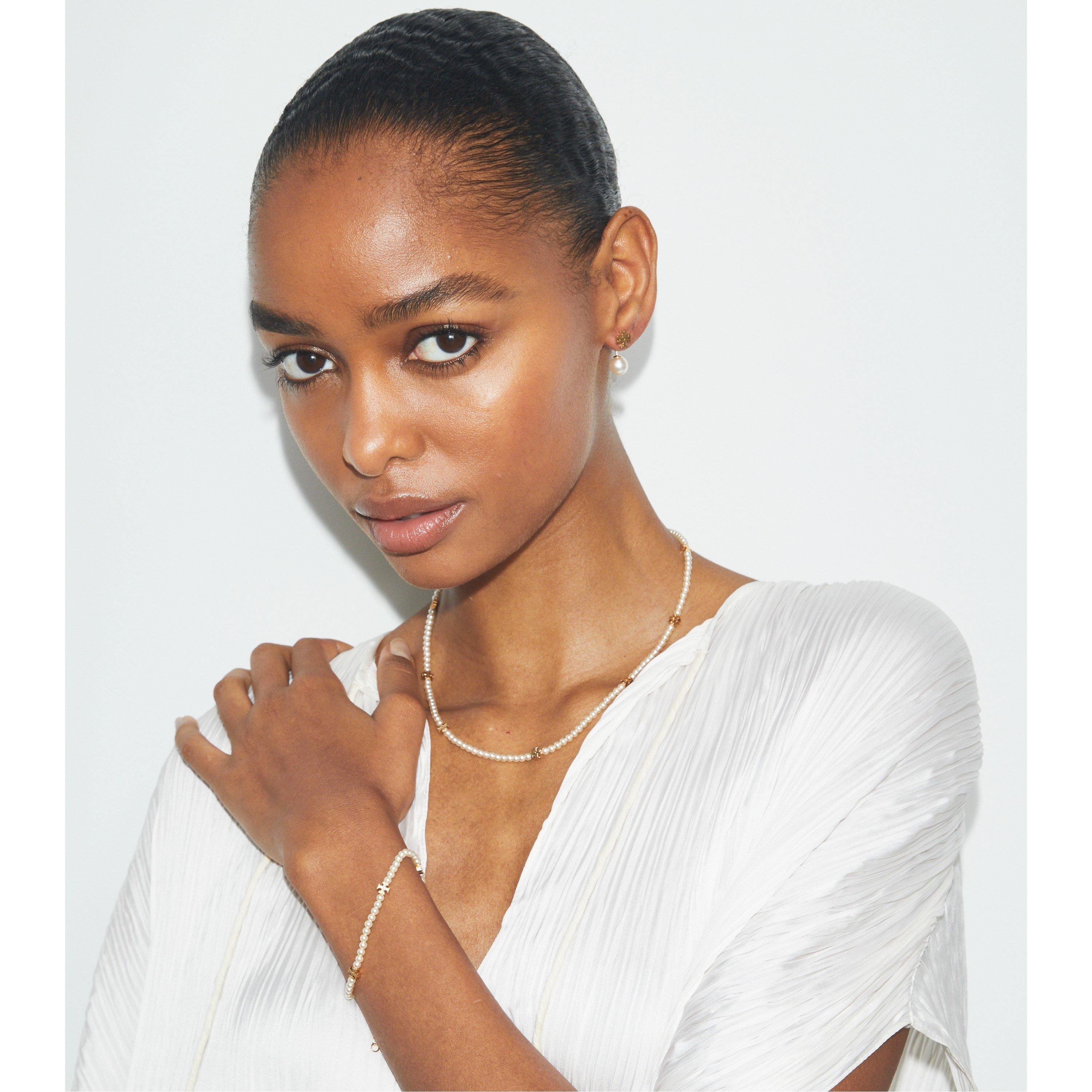 Gold Pearl - Tory Burch - Women's Kira Pearl Choker Necklace - 3