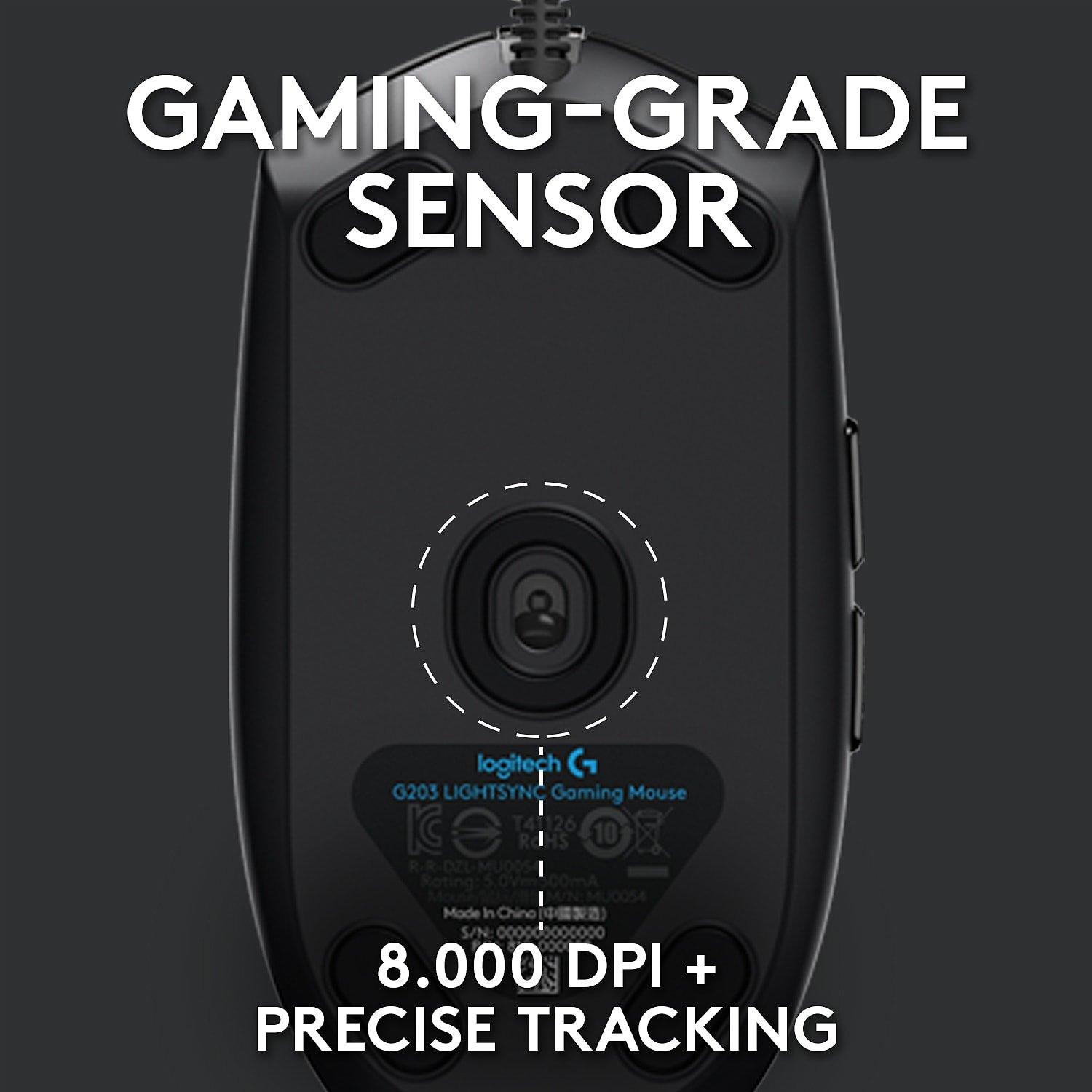 Sort - Logitech - G203 Lightsync Gaming Mouse - 3