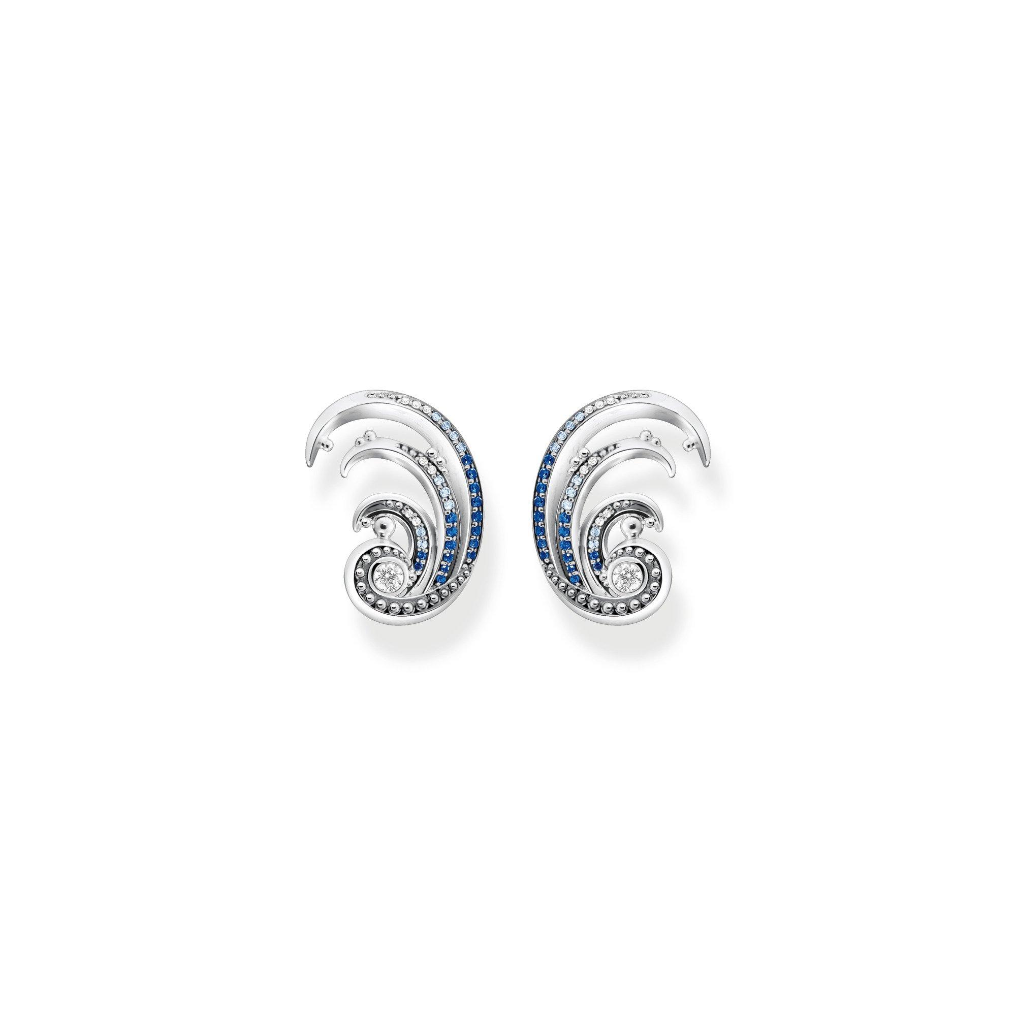 Donkerblauw - Thomas Sabo - Wave Ear Clips - 3