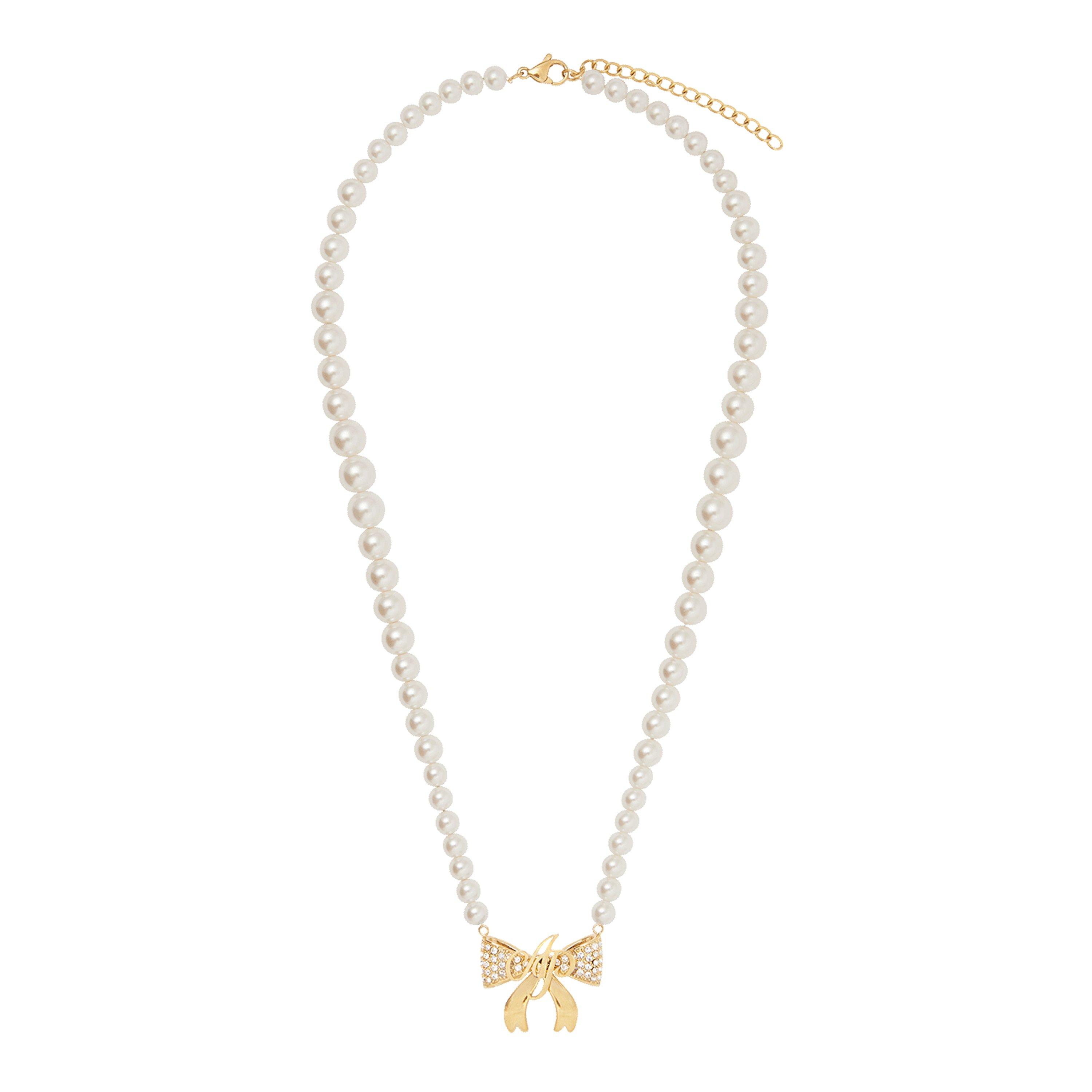 Gold - Agent Provocateur - Brady Pearl Bow Pendant - 1
