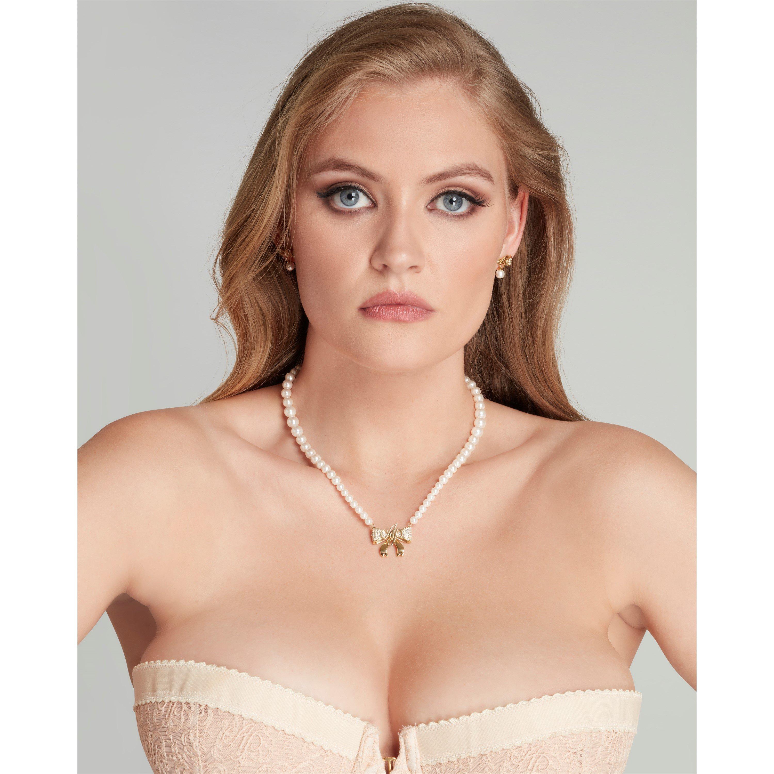 Gold - Agent Provocateur - Brady Pearl Bow Pendant - 3