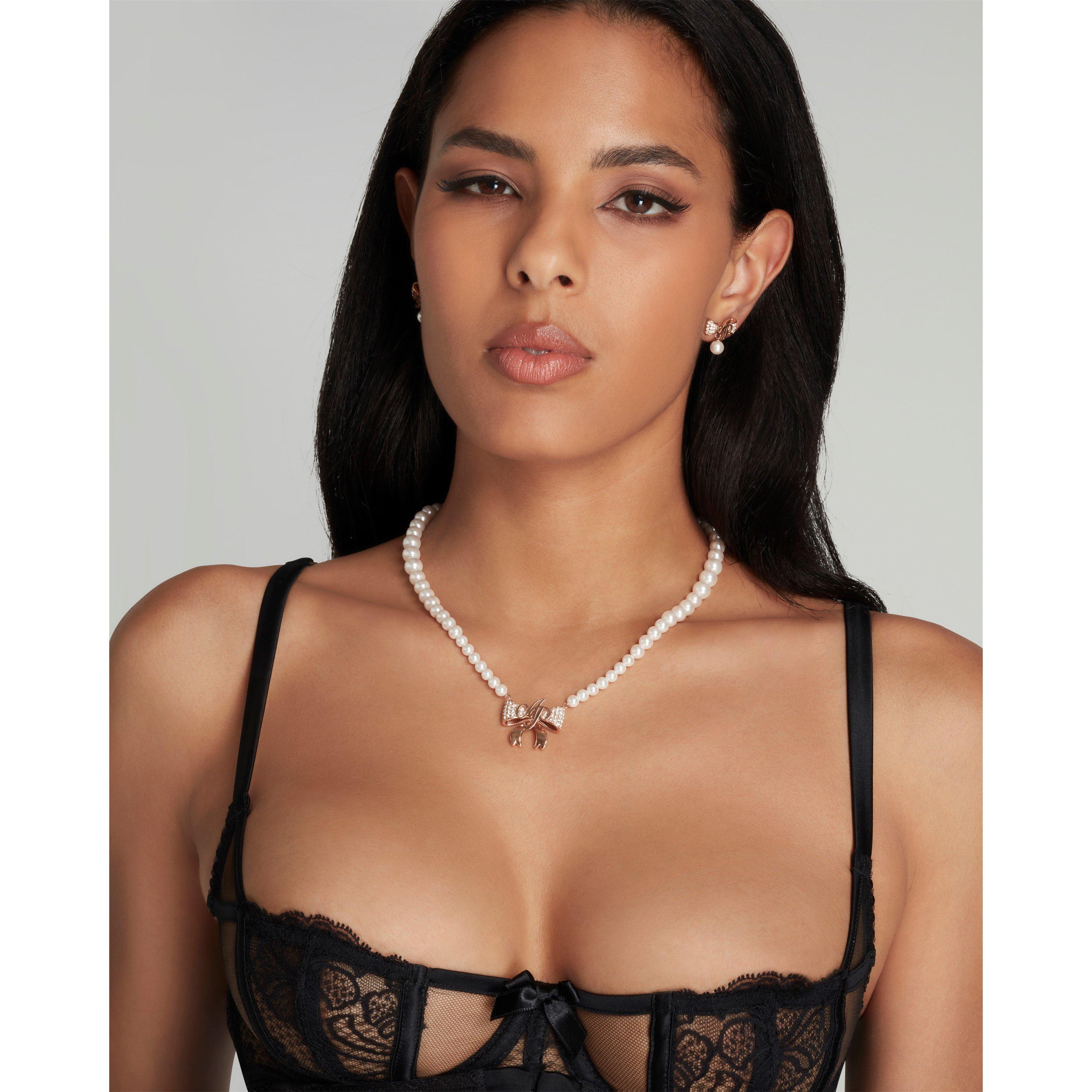 Rose Gold - Agent Provocateur - Brady Pearl Bow Pendant - 3