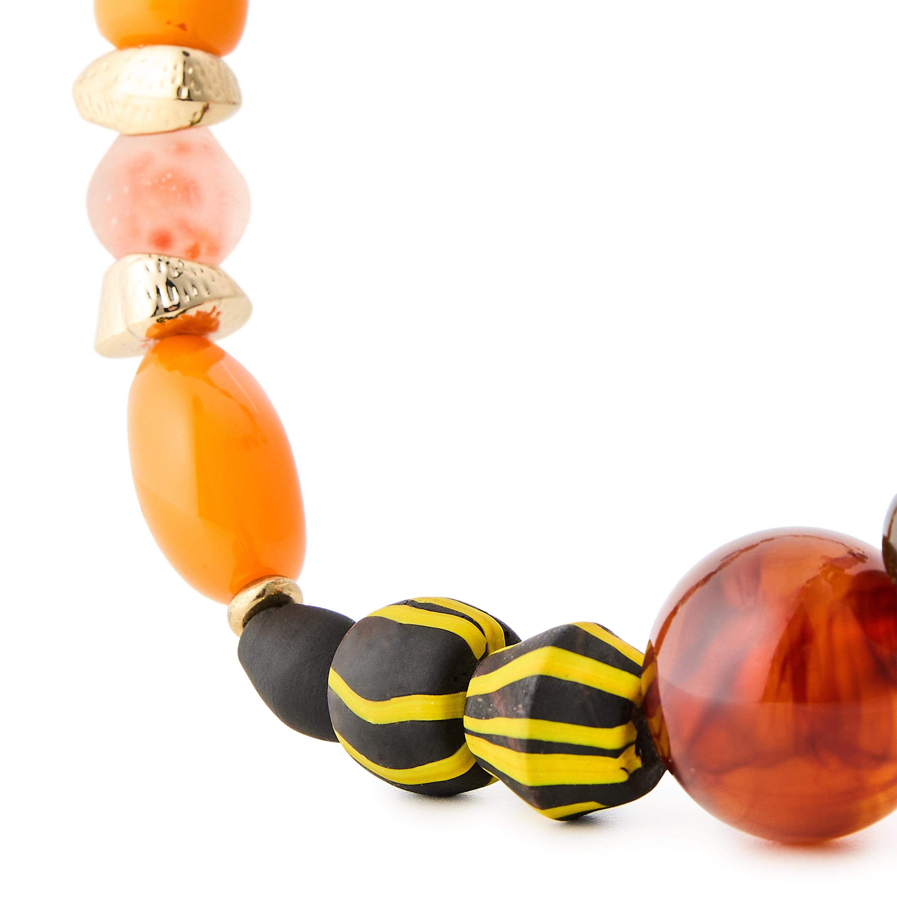 Orange - Desierto - Women's Breton Bead Necklace - 2