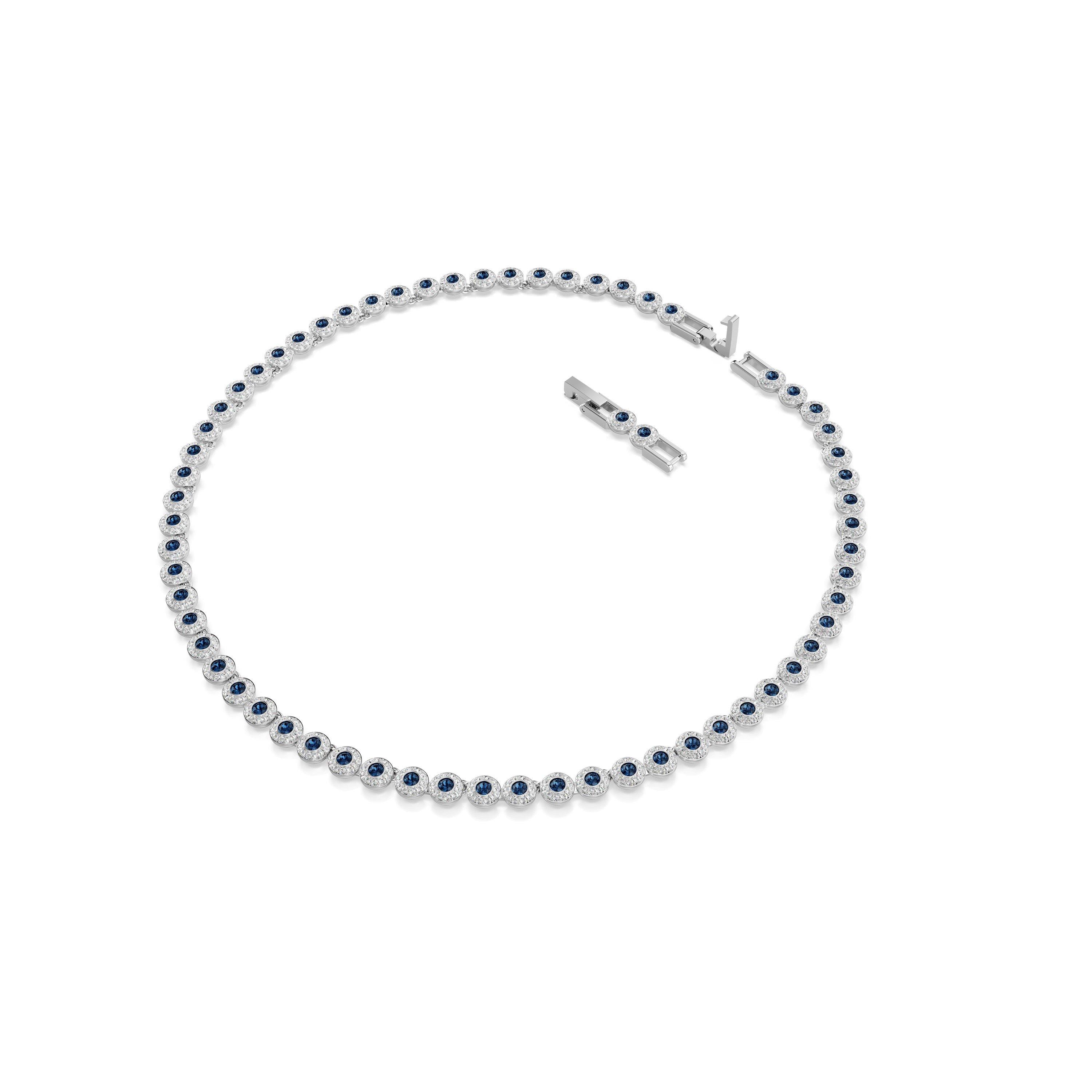 Blue / RHS - Swarovski - Women's Una Choker Necklaces - 3