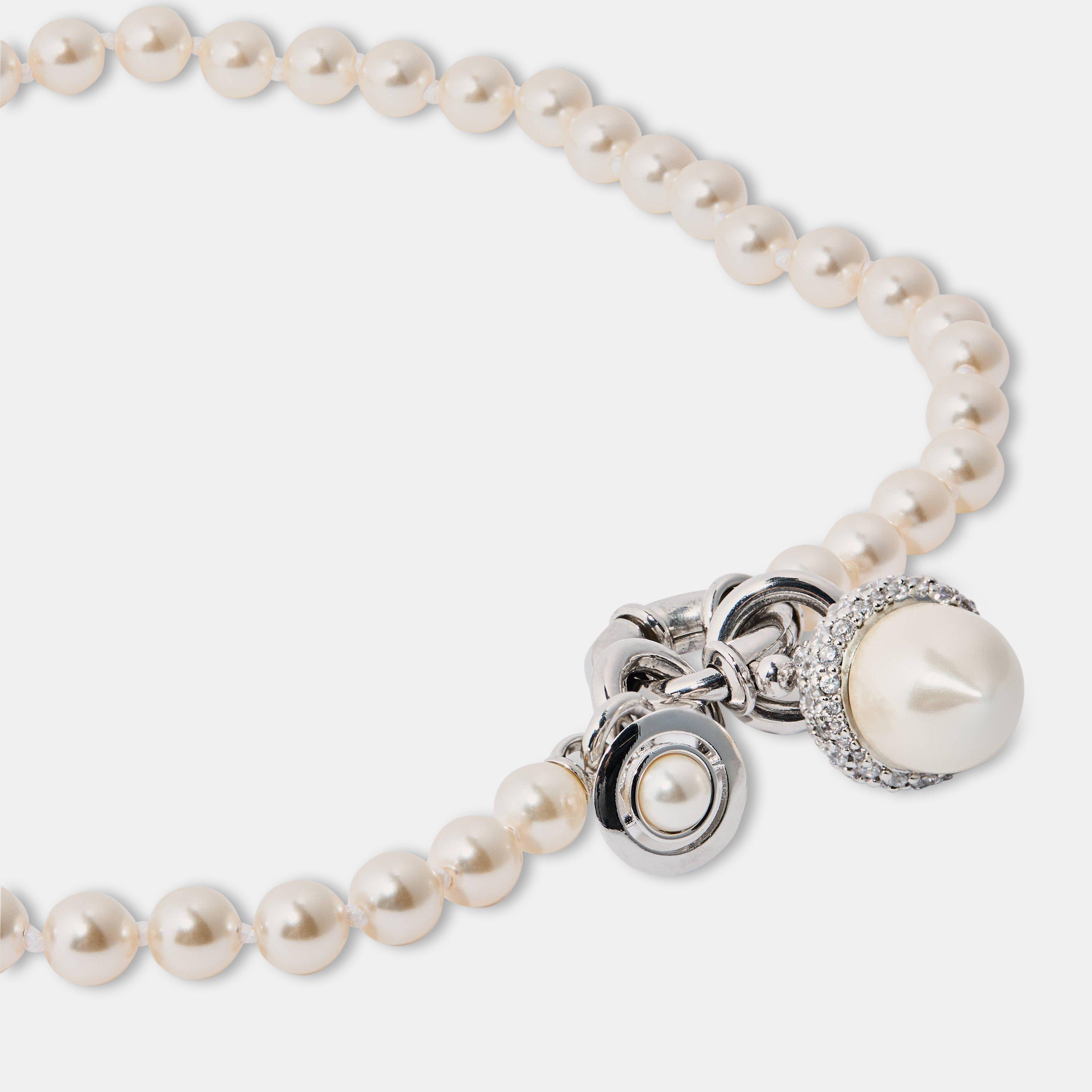 Plat/White - Vivienne Westwood - Women's Viv Lucille Pearl Bead Necklace - 2