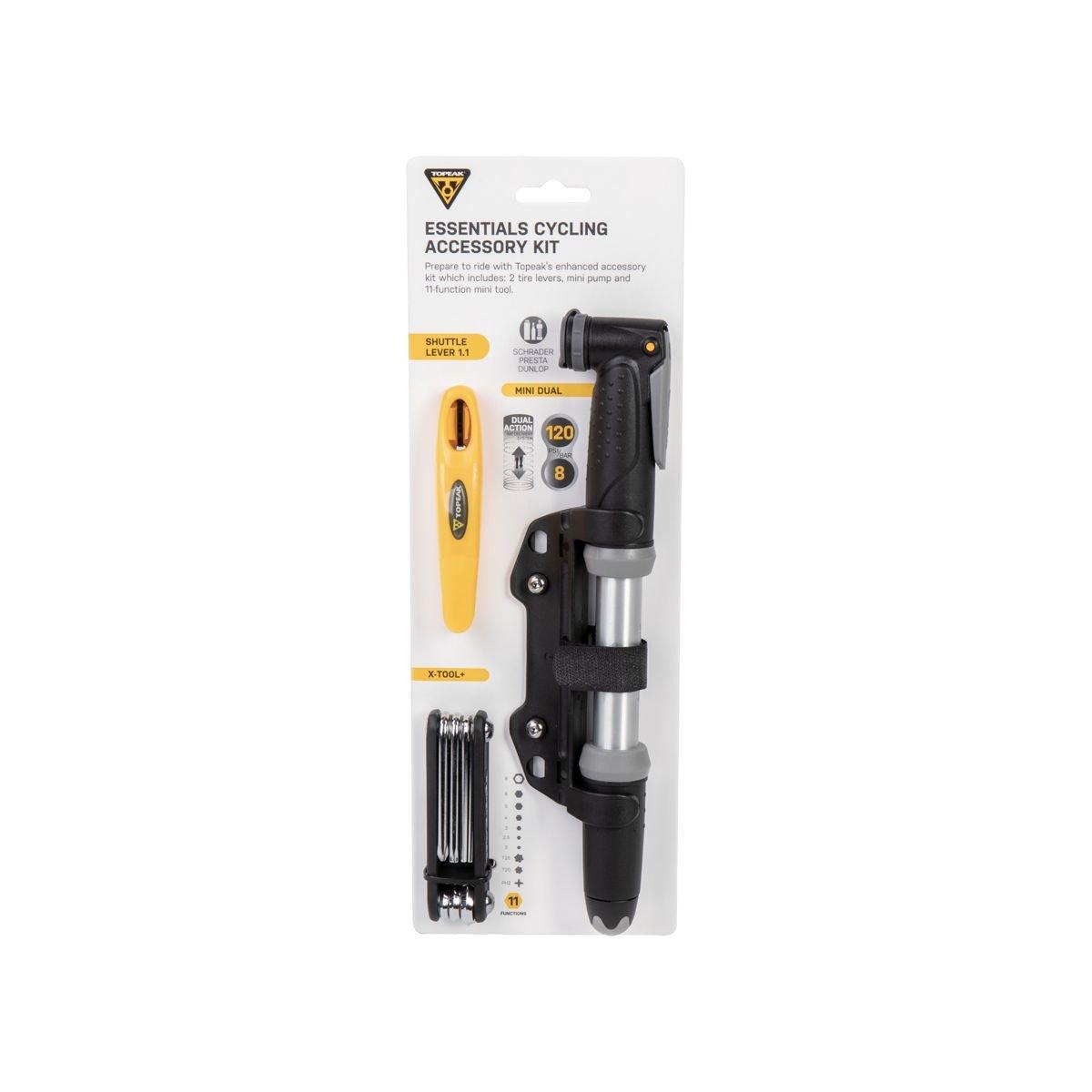 Black - Topeak - Essential Kit 3 in 1 (Pump / Tyre Levers / Multi Tool) - 1