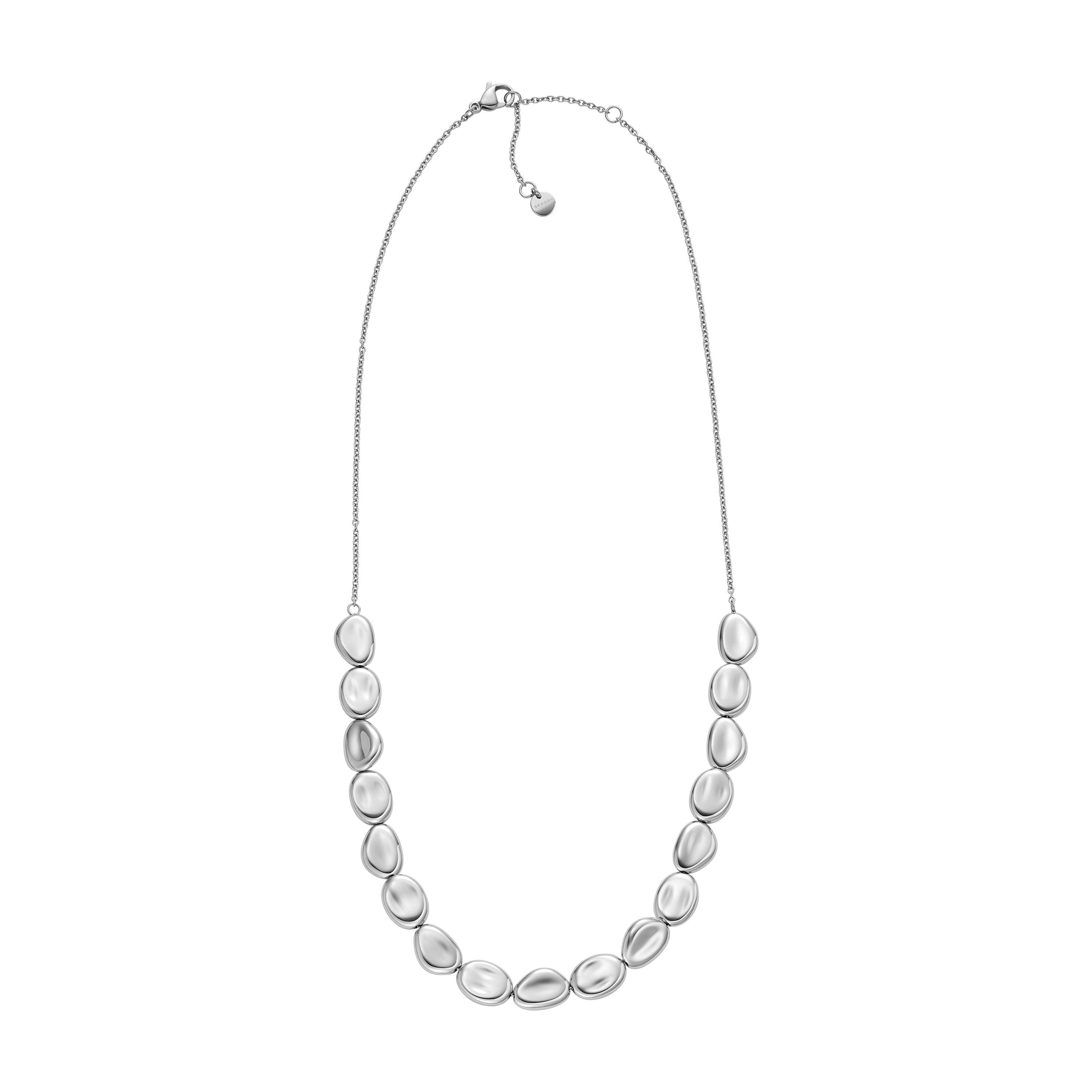 Silver - Skagen - Skagen Anja Pebble Silver Stainless Steel Beaded Necklace SKJ1851040 - 2