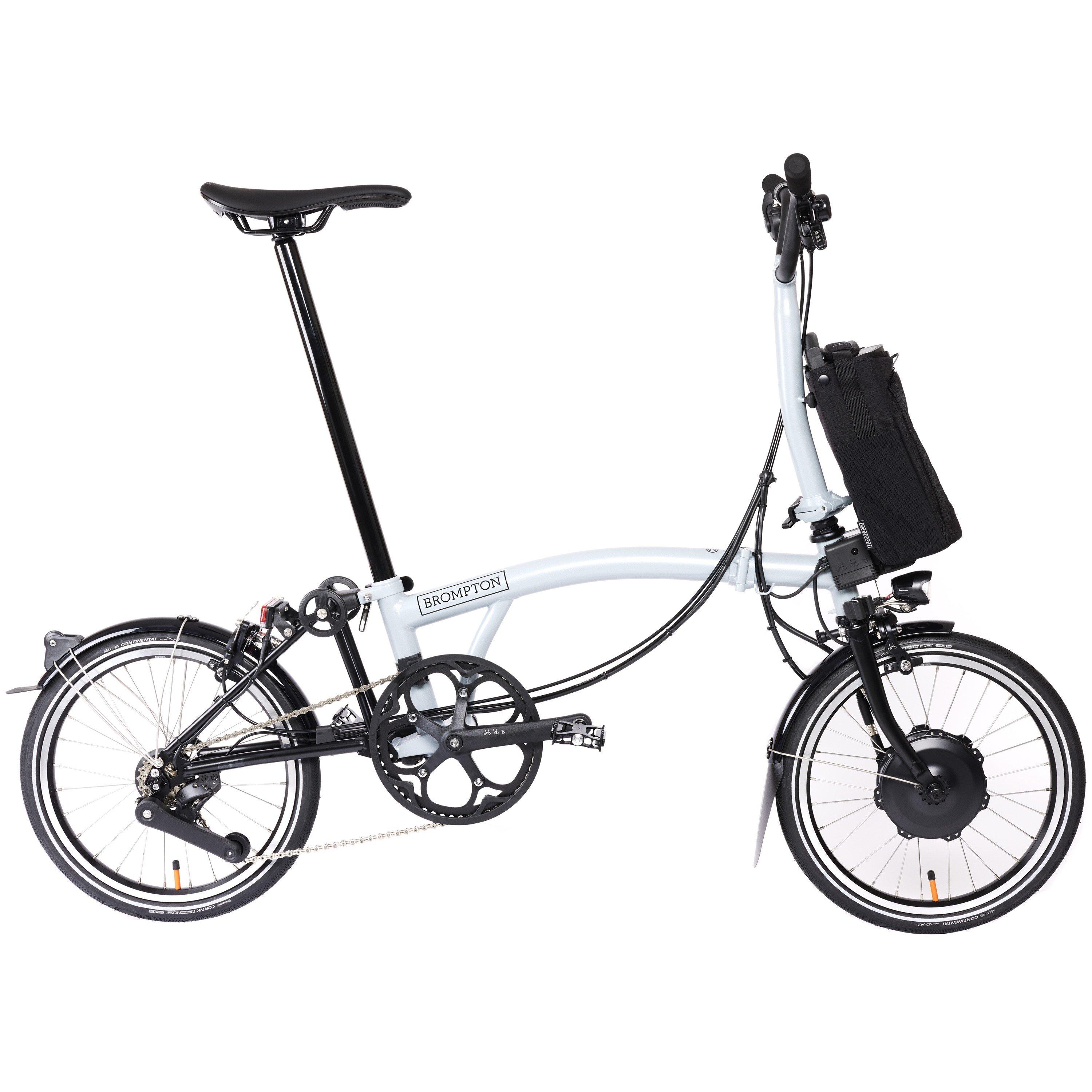 Lunar Ice - Brompton - Electric P Line 4-speed - Mid Handlebar - Folding Bike - 1