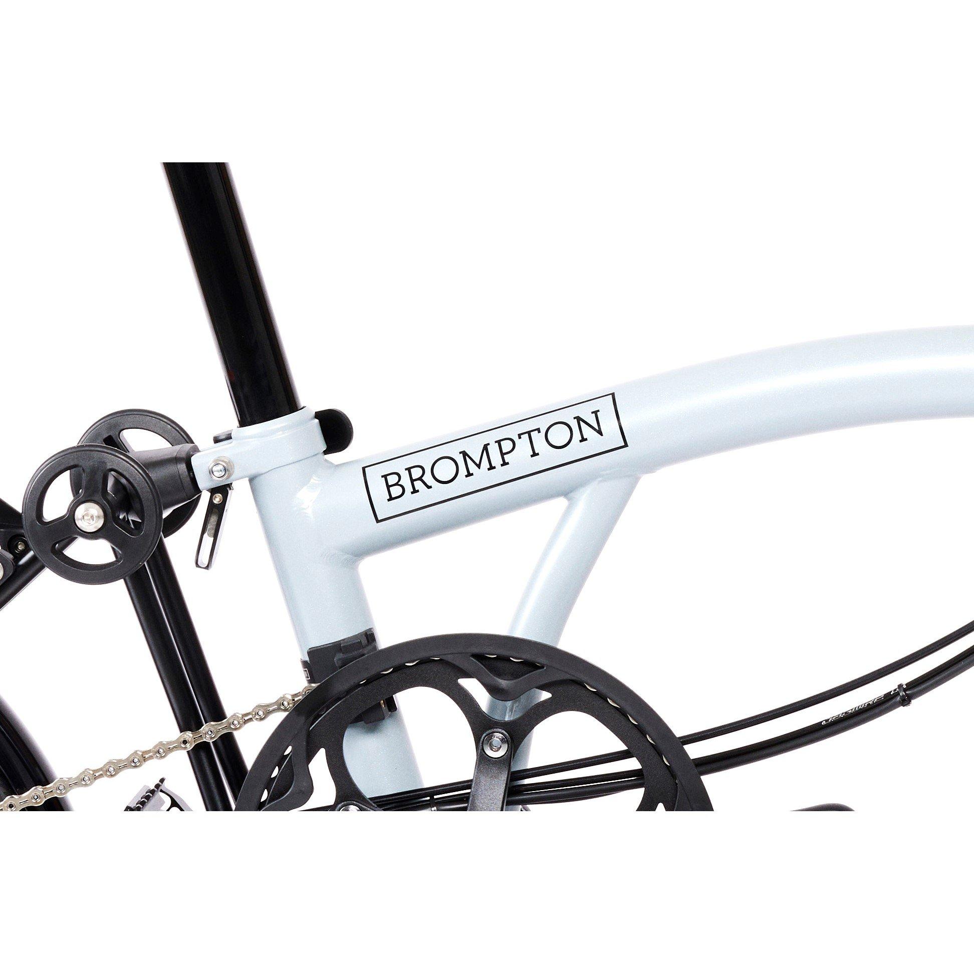 Lunar Ice - Brompton - Electric P Line 4-speed - Mid Handlebar - Folding Bike - 6