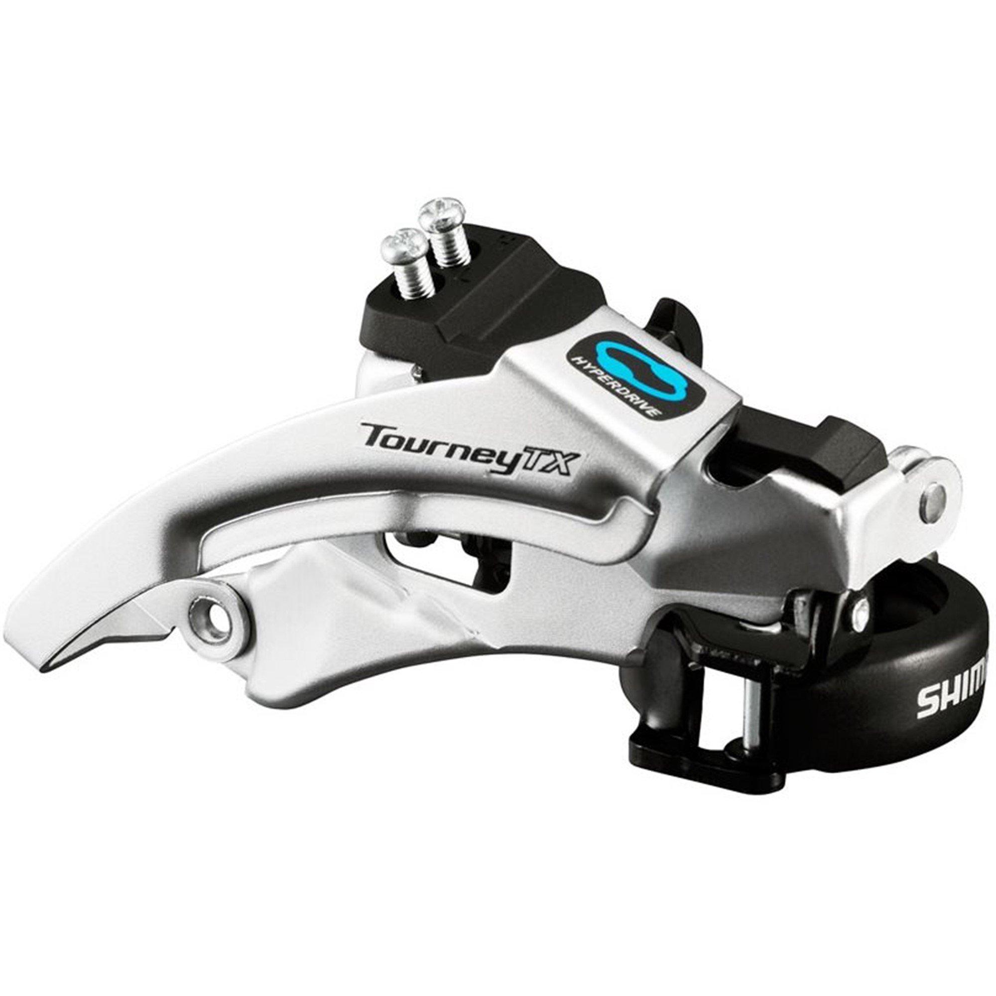 Sølv - Shimano - Tourney TX Top Swing Dual Pull Triple 63-66 Degree Front Derailleur