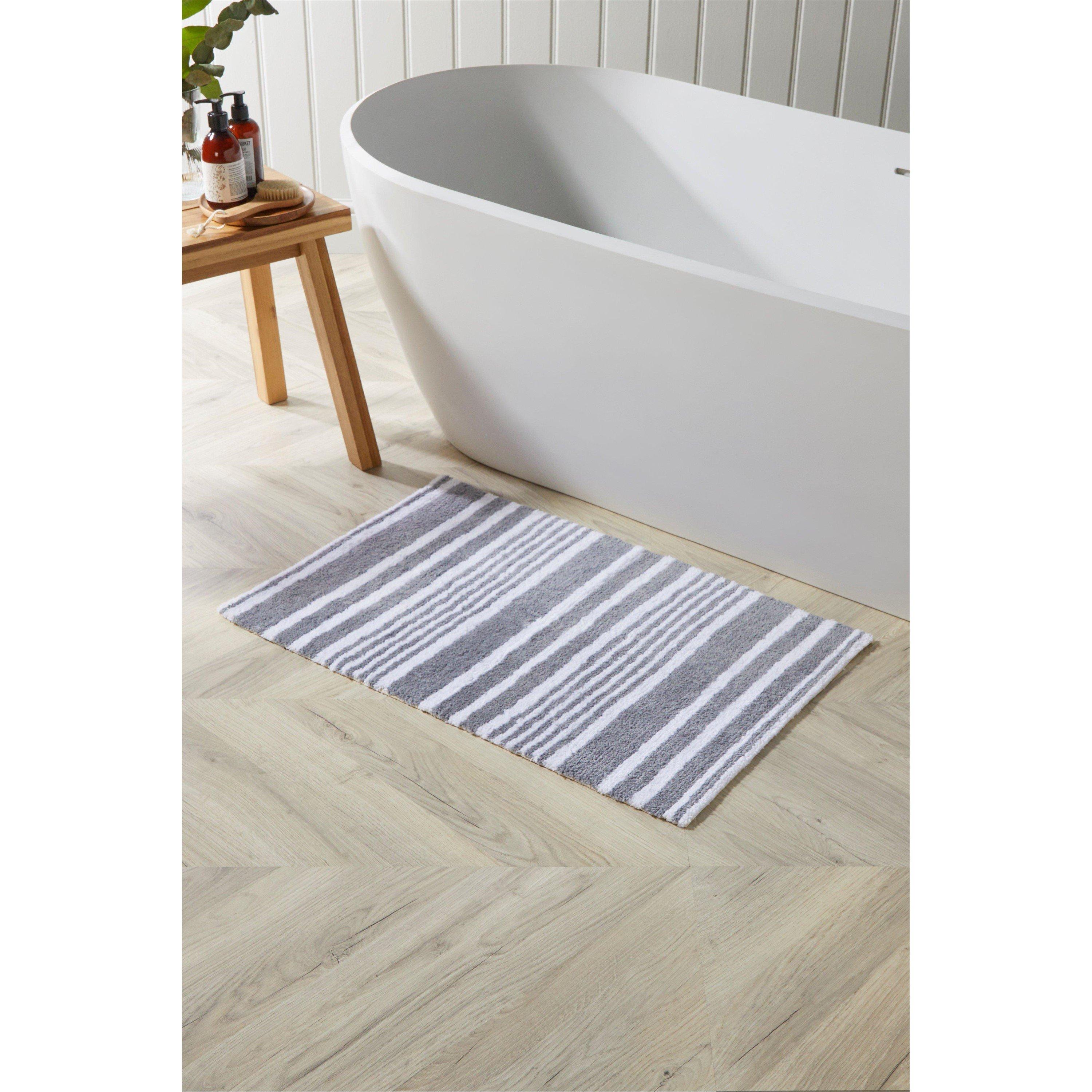 Silver - Homelife - Stripe Bathmat - 1