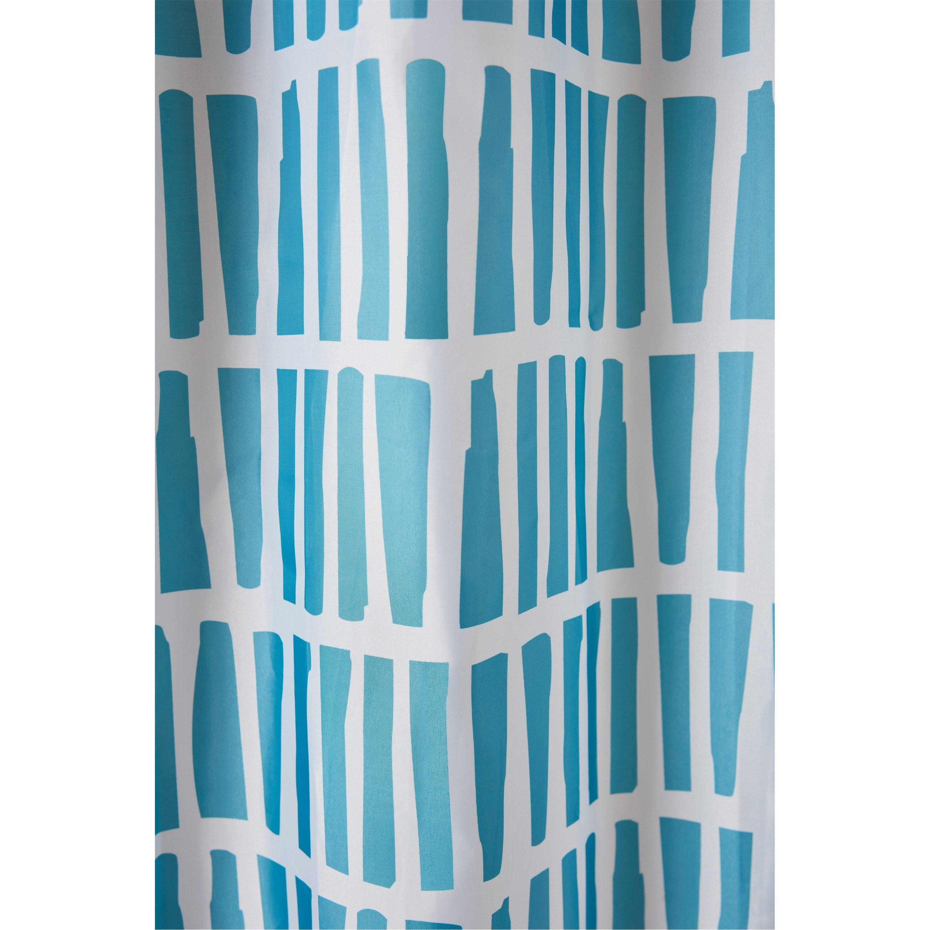 Blauw - Homelife - Silhoutte Stripe Shower Curtain - 2