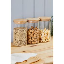 Homelife Set of 3 1ltr Glass Storage Jars