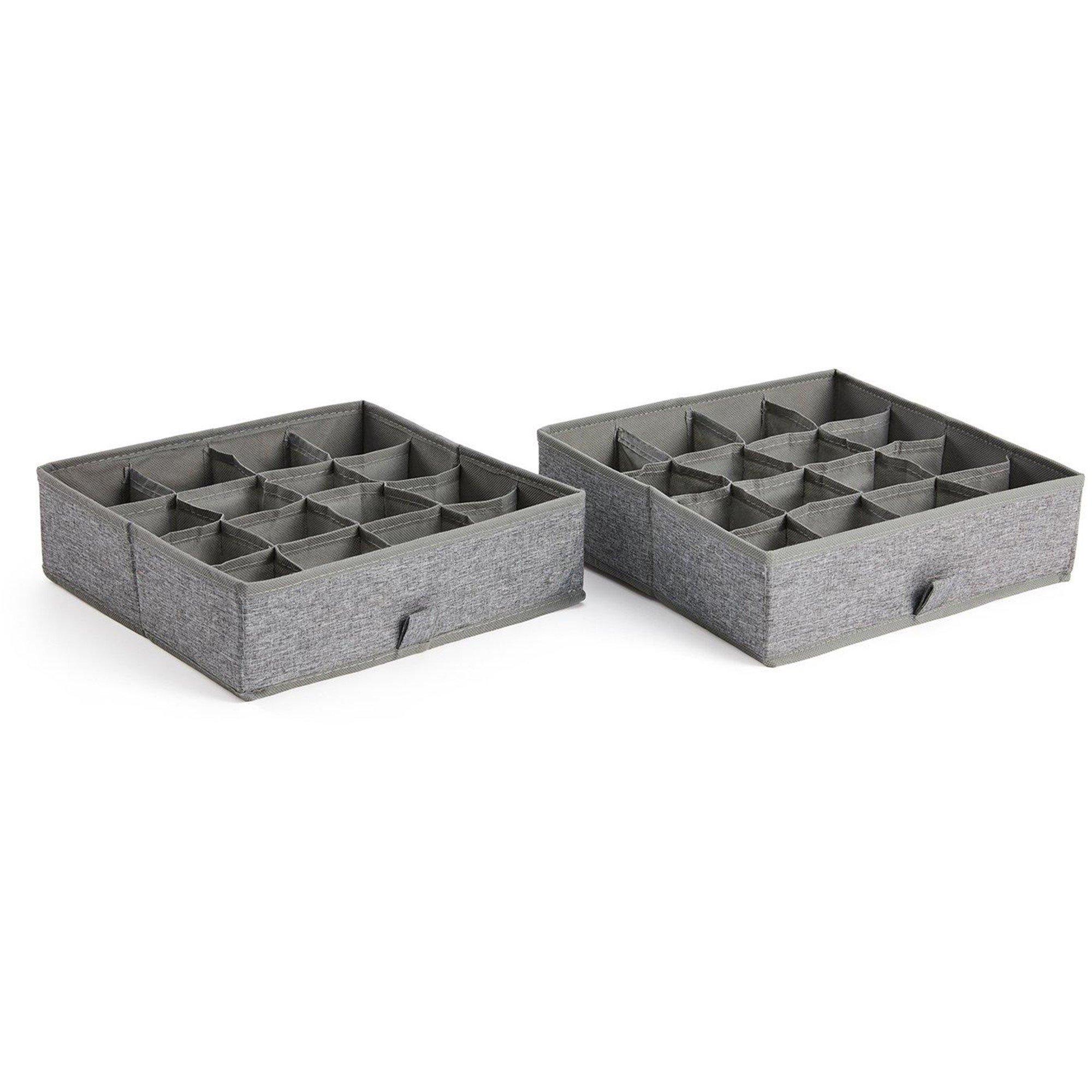 Grey - Homelife - Homelife Pack of 2 Drawer Organiser - 2