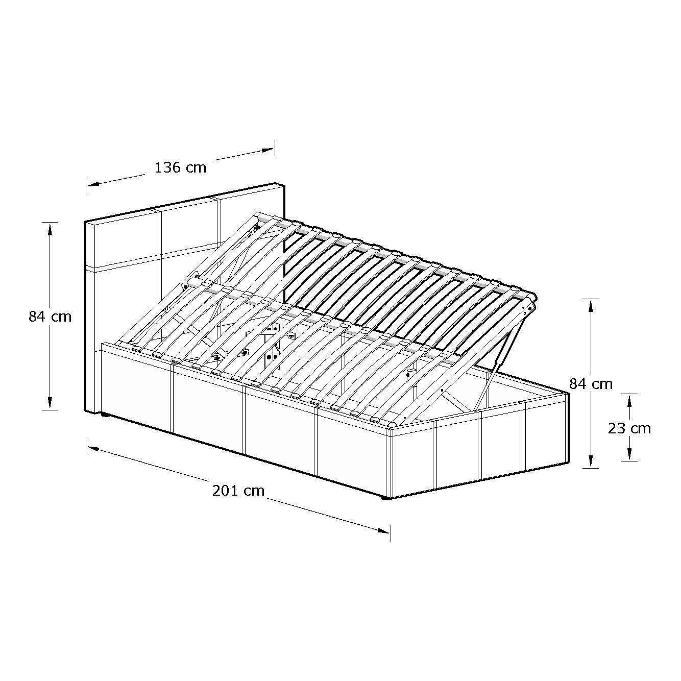 Black - GFW - Side Lift Ottoman 90Cm Natural - 9