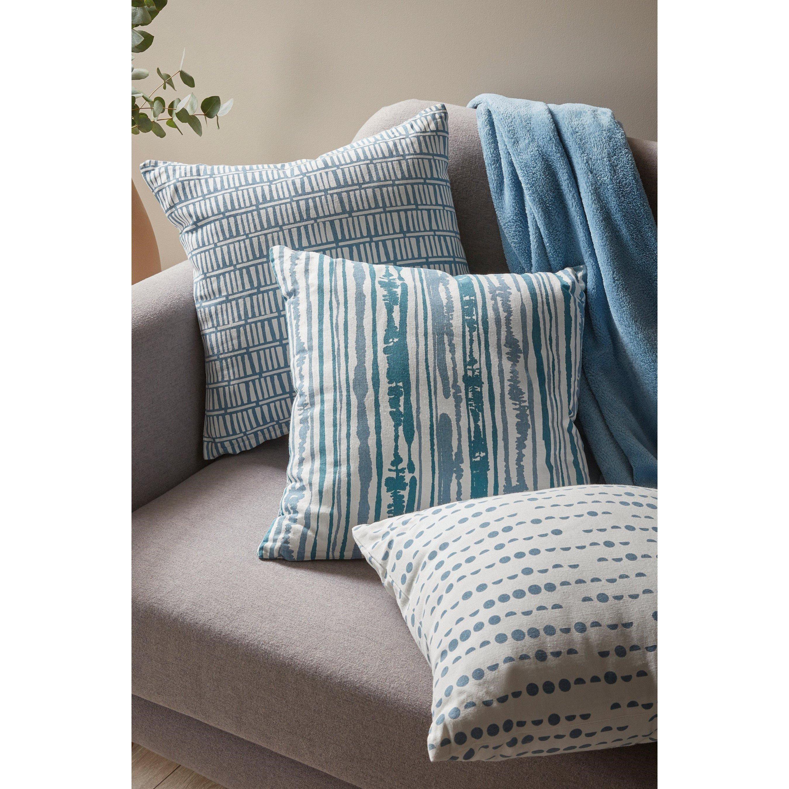 Blue - Homelife - Pack of 3 Charcoal Cushion Covers - 1
