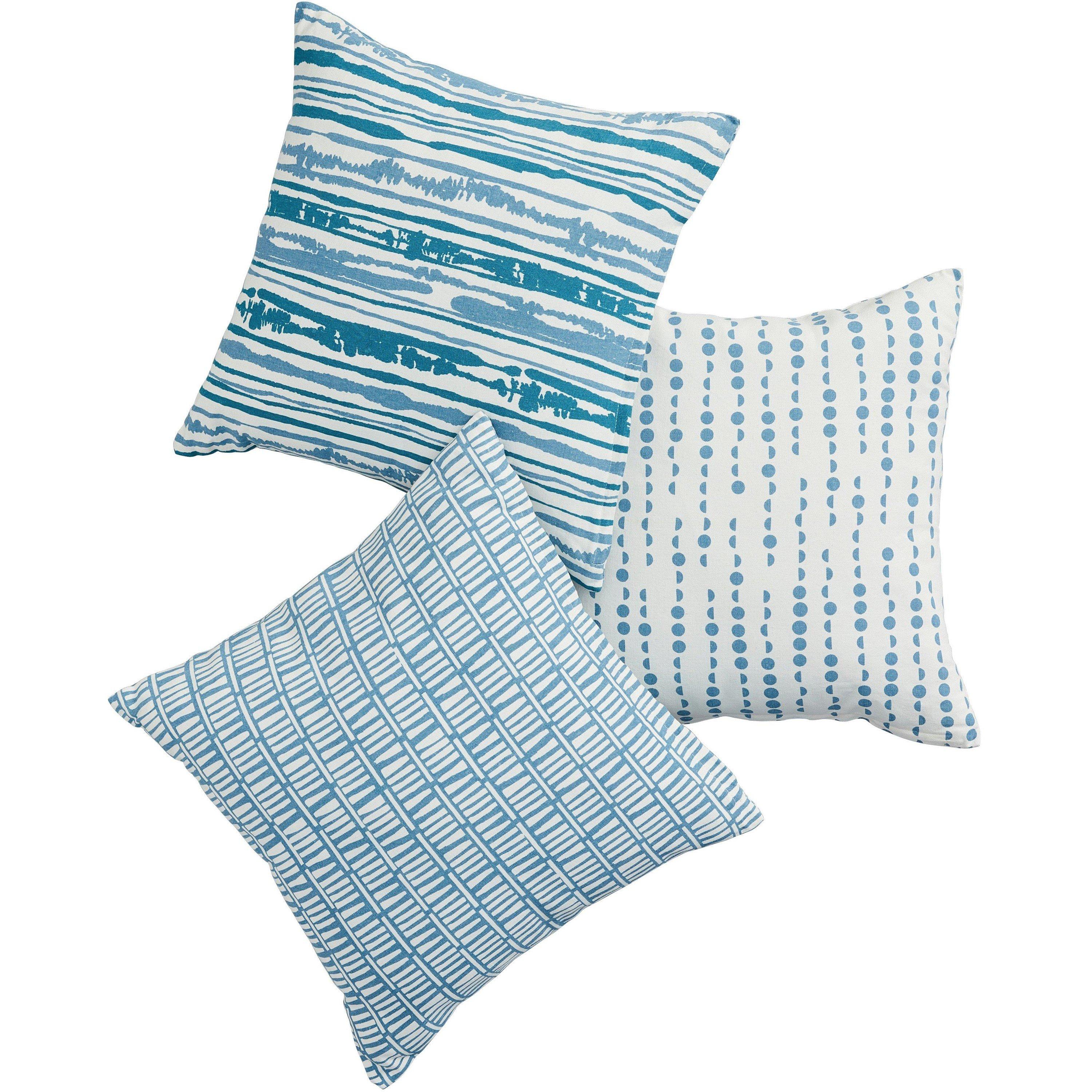 Blauw - Homelife - Pack of 3 Charcoal Cushion Covers - 2