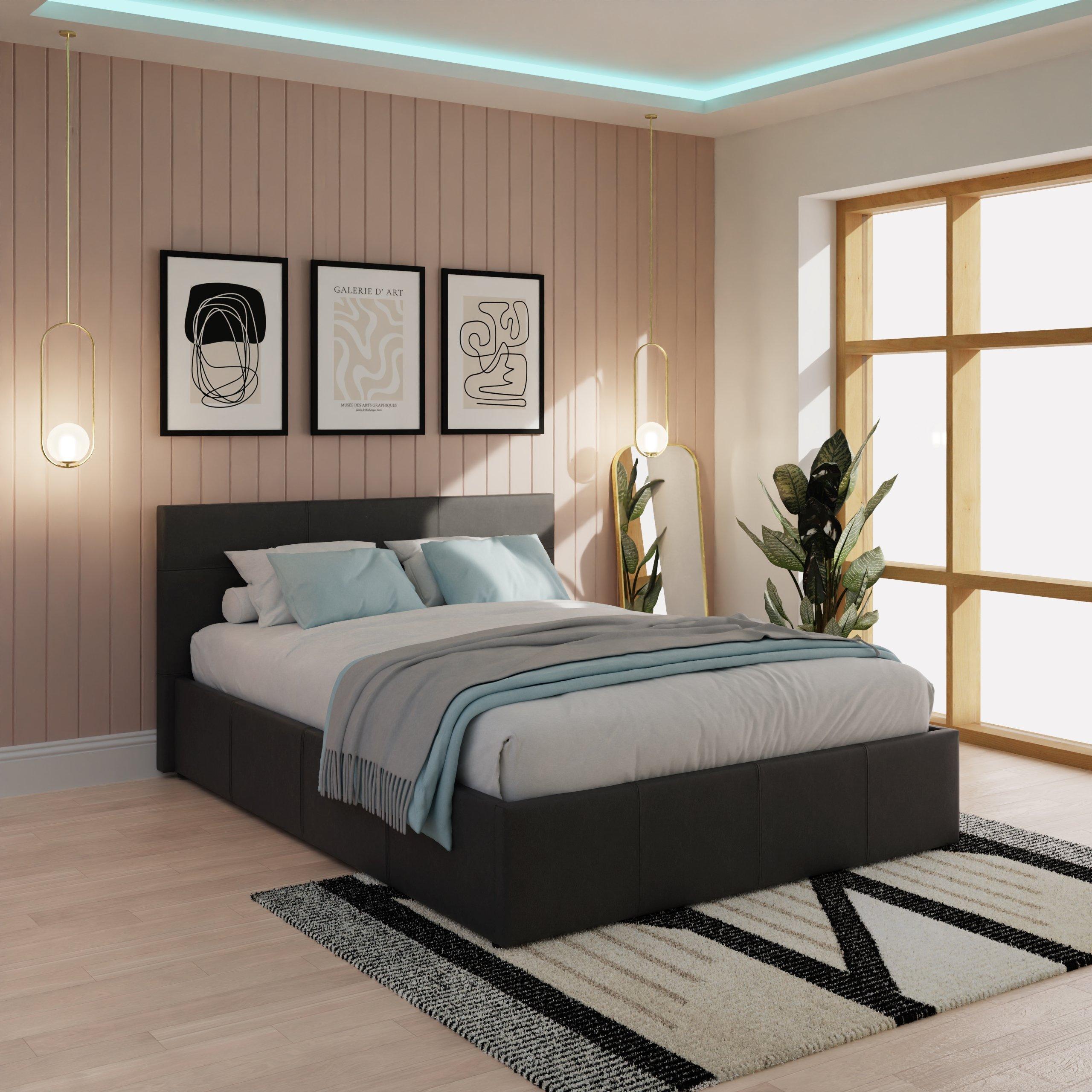 GFW End Lift Ottoman Bed Faux Leather