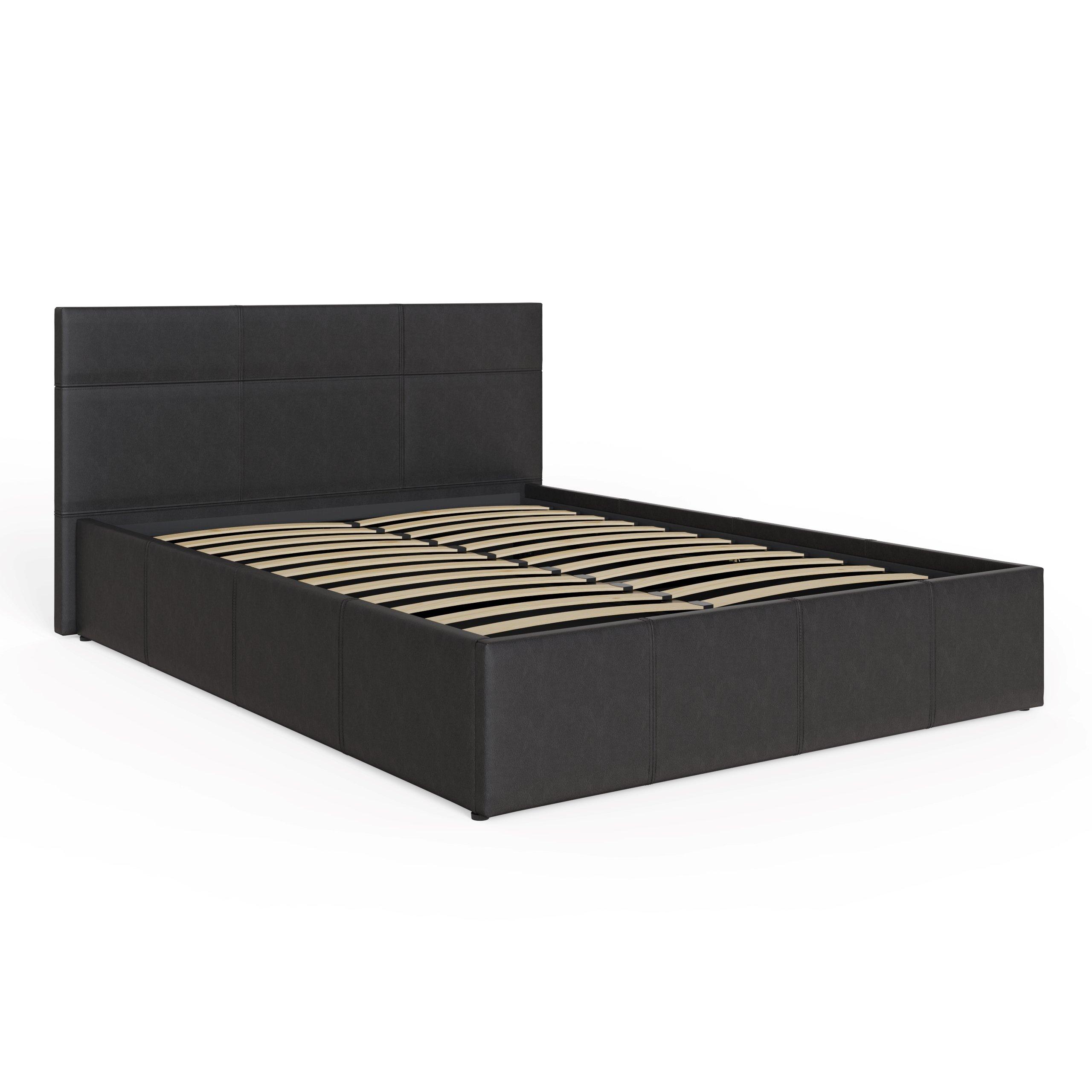 Black - GFW - End Lift Ottoman Bed Faux Leather - 2