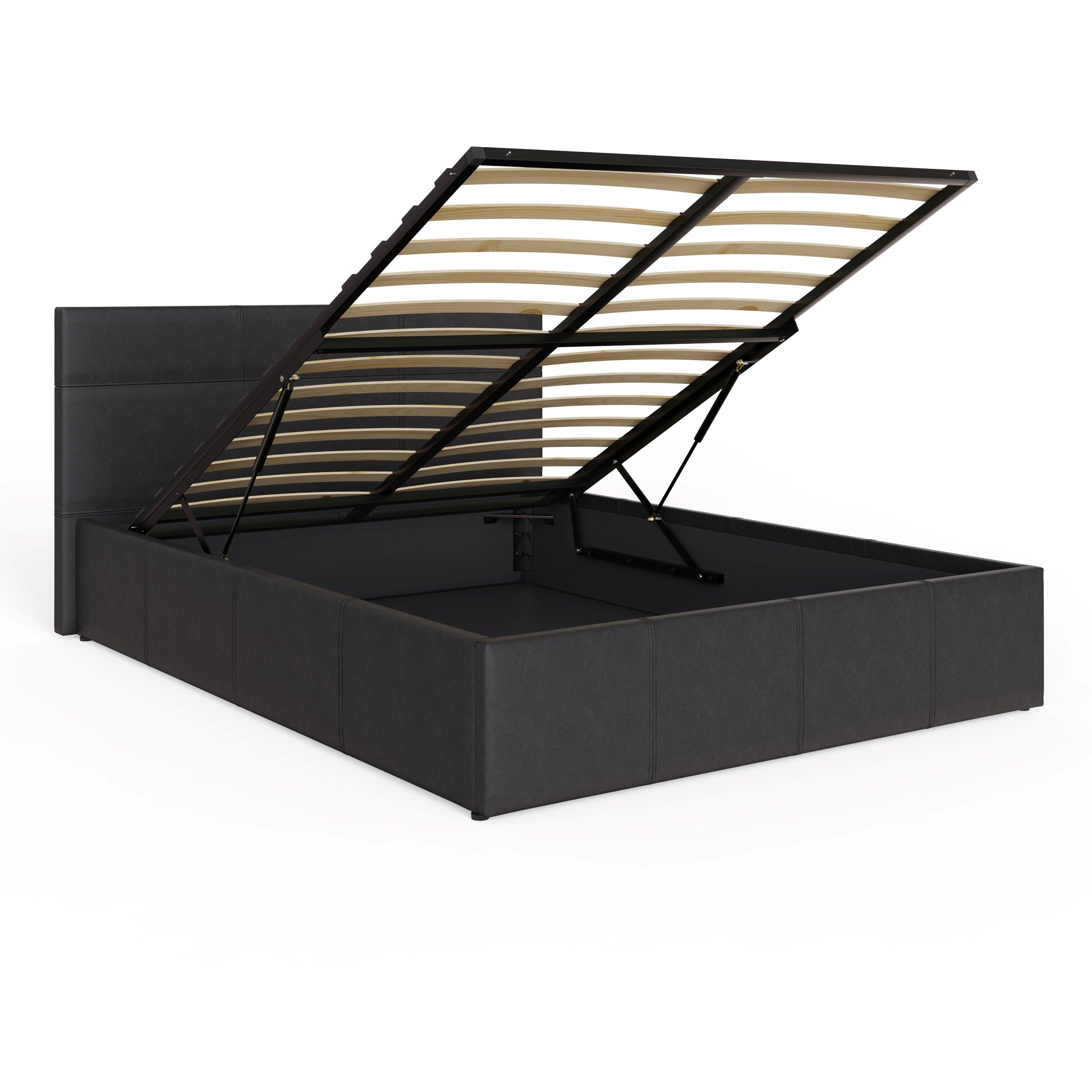 Black - GFW - End Lift Ottoman Bed Faux Leather - 6