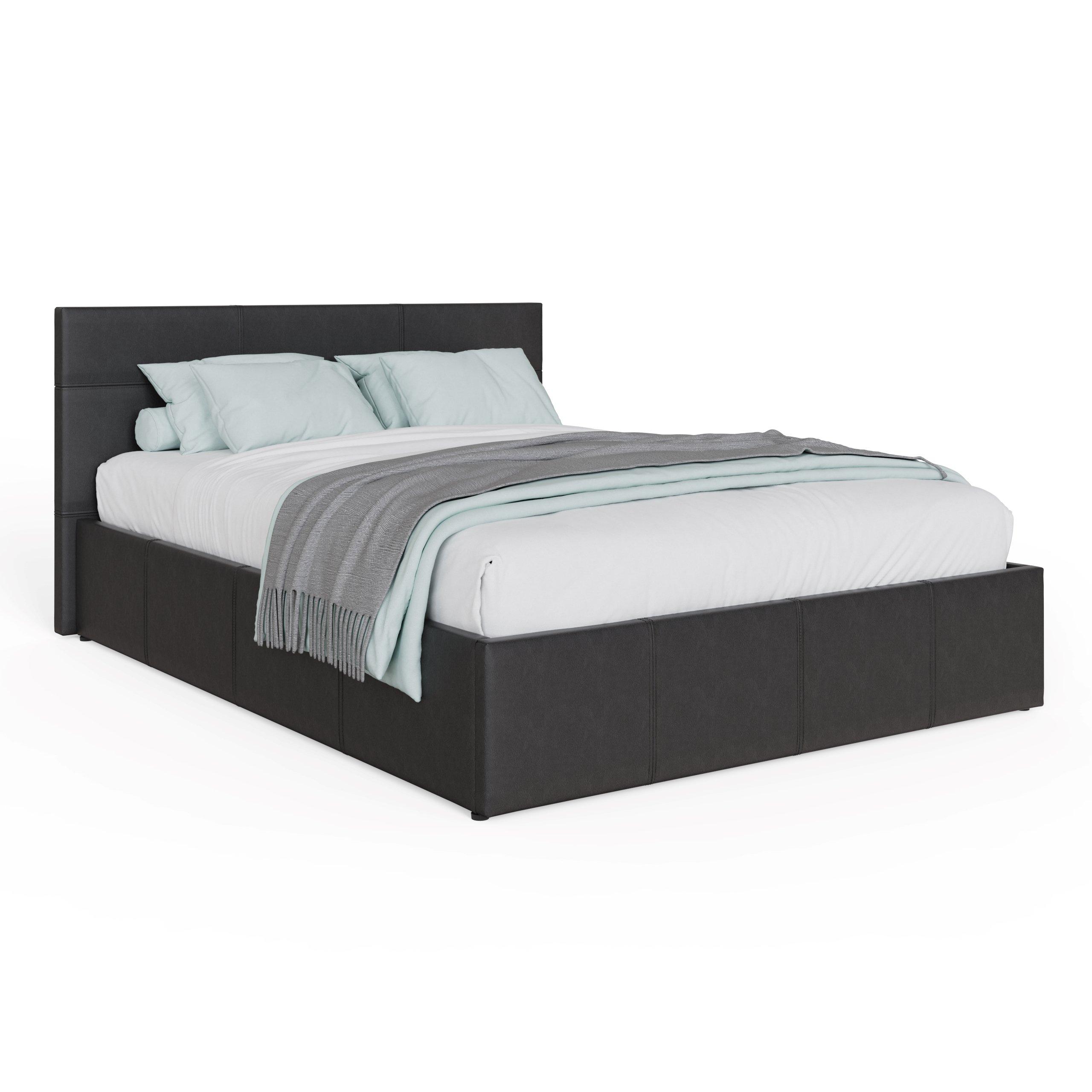 Black - GFW - End Lift Ottoman Bed Faux Leather - 7