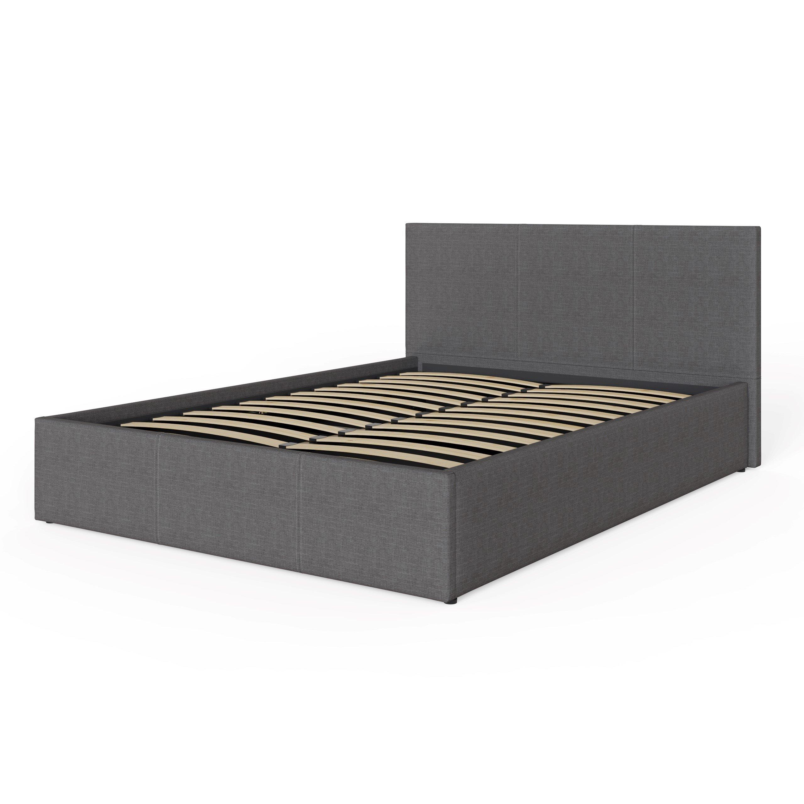 Grey - GFW - End Lift Ottoman Bed Grey Hopsack Fabric - 4