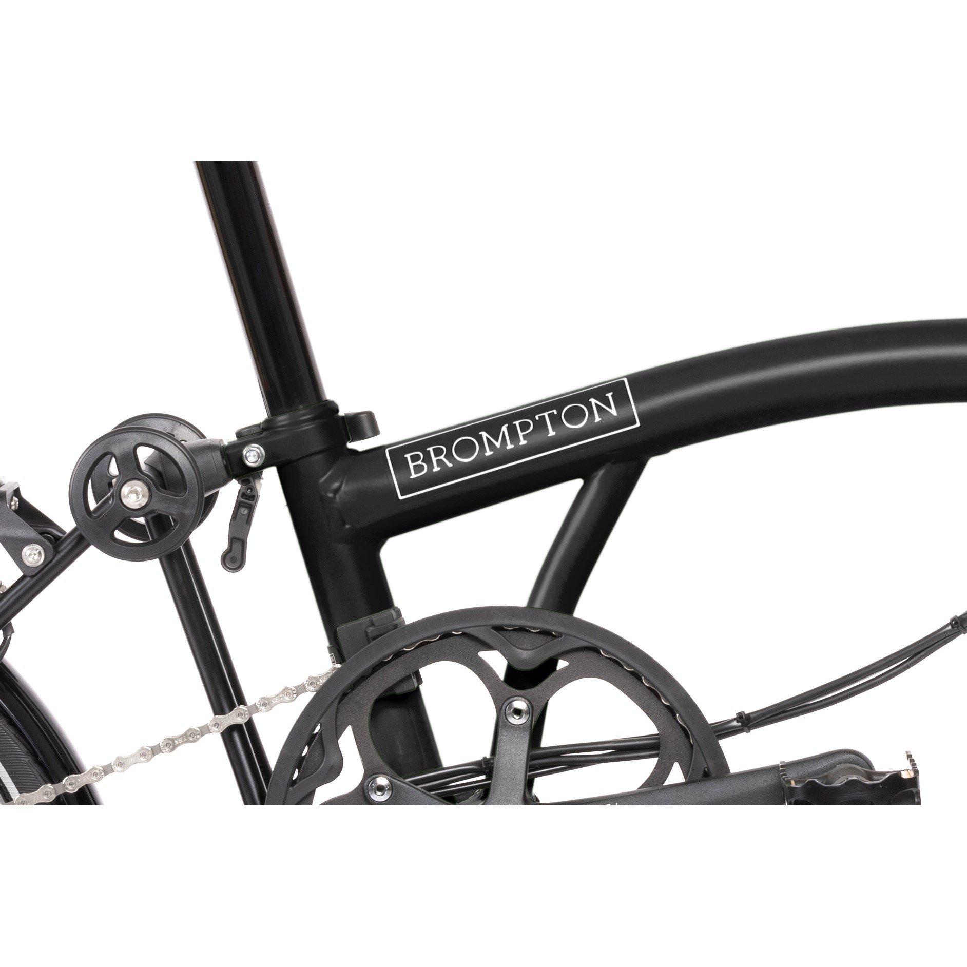 Matte Black - Brompton - Electric C Line 12-speed - Mid Handlebar - Folding Bike - 6