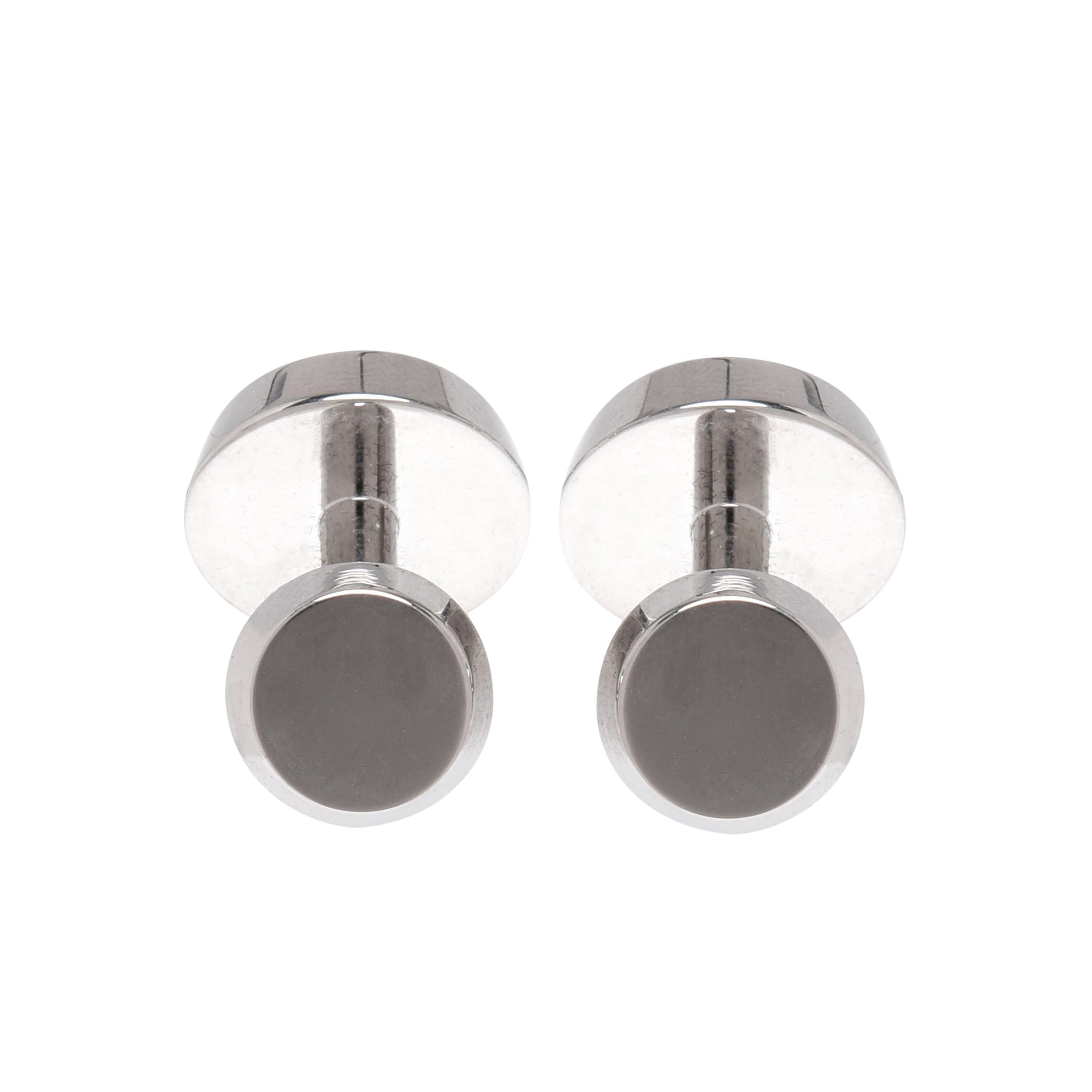 Schwarz - Boss - Men's Simony Polished Silver-Tone Cufflinks - 2