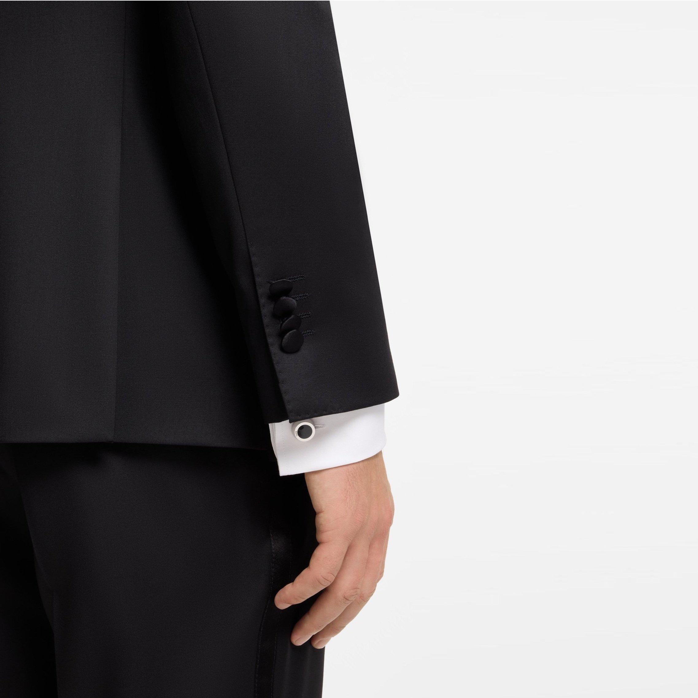 Black - Boss - Men's Simony Polished Silver-Tone Cufflinks - 3
