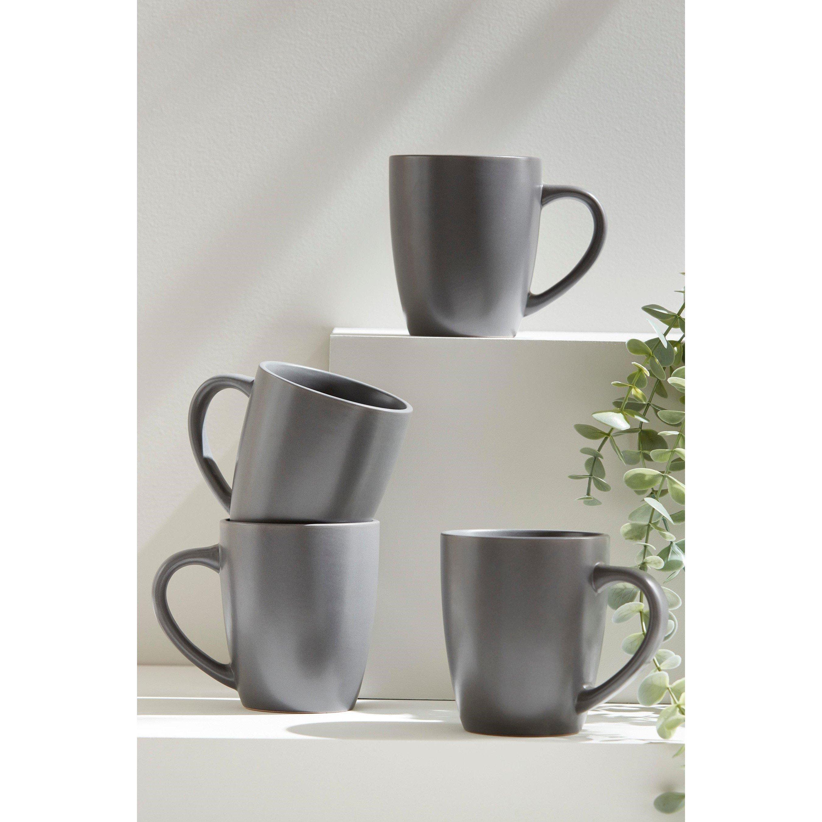 Charcoal Grey - Homelife - 4 Piece Stoneware Mug Set - 1