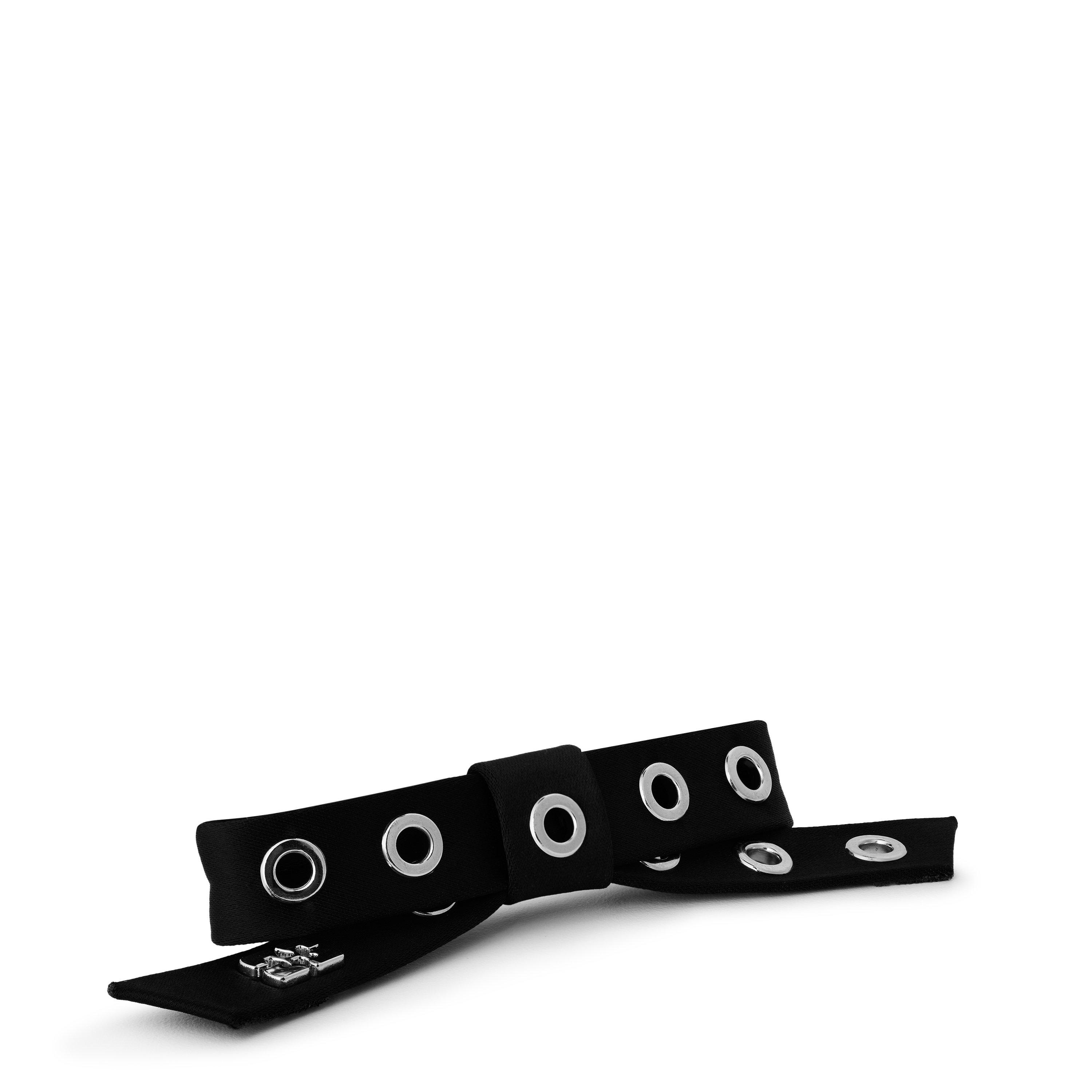 Black - Ganni - Eyelet Bow Barrette - 1