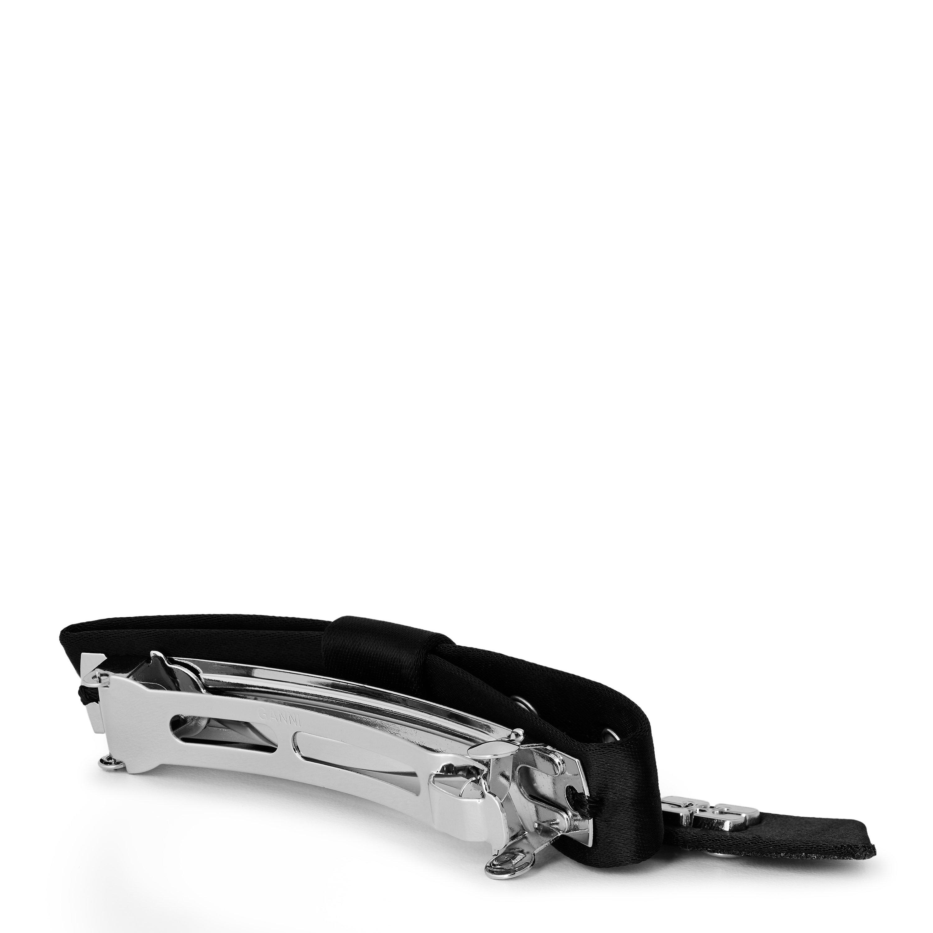 Black - Ganni - Eyelet Bow Barrette - 2