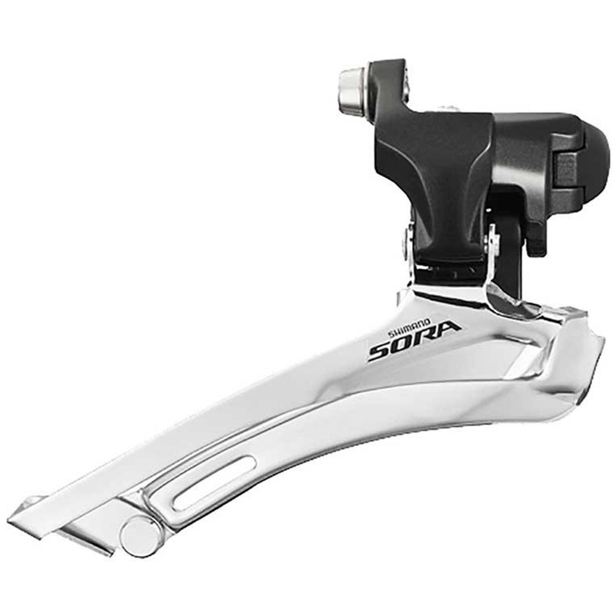 Black/Silver - Shimano - Sora R3000 Double 9-Speed Multi Band Clamp Front Derailleur