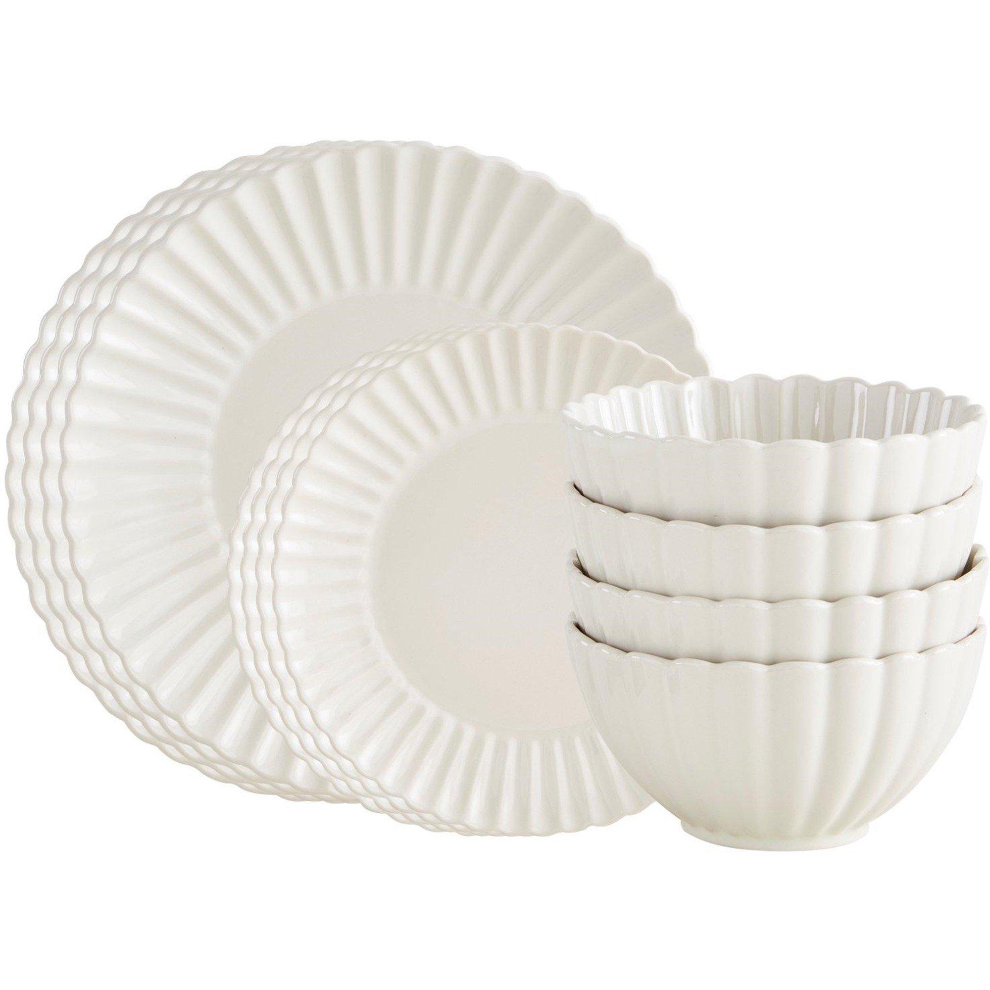 Cream - Homelife - 12 Piece Scalloped Dinner Set - 2