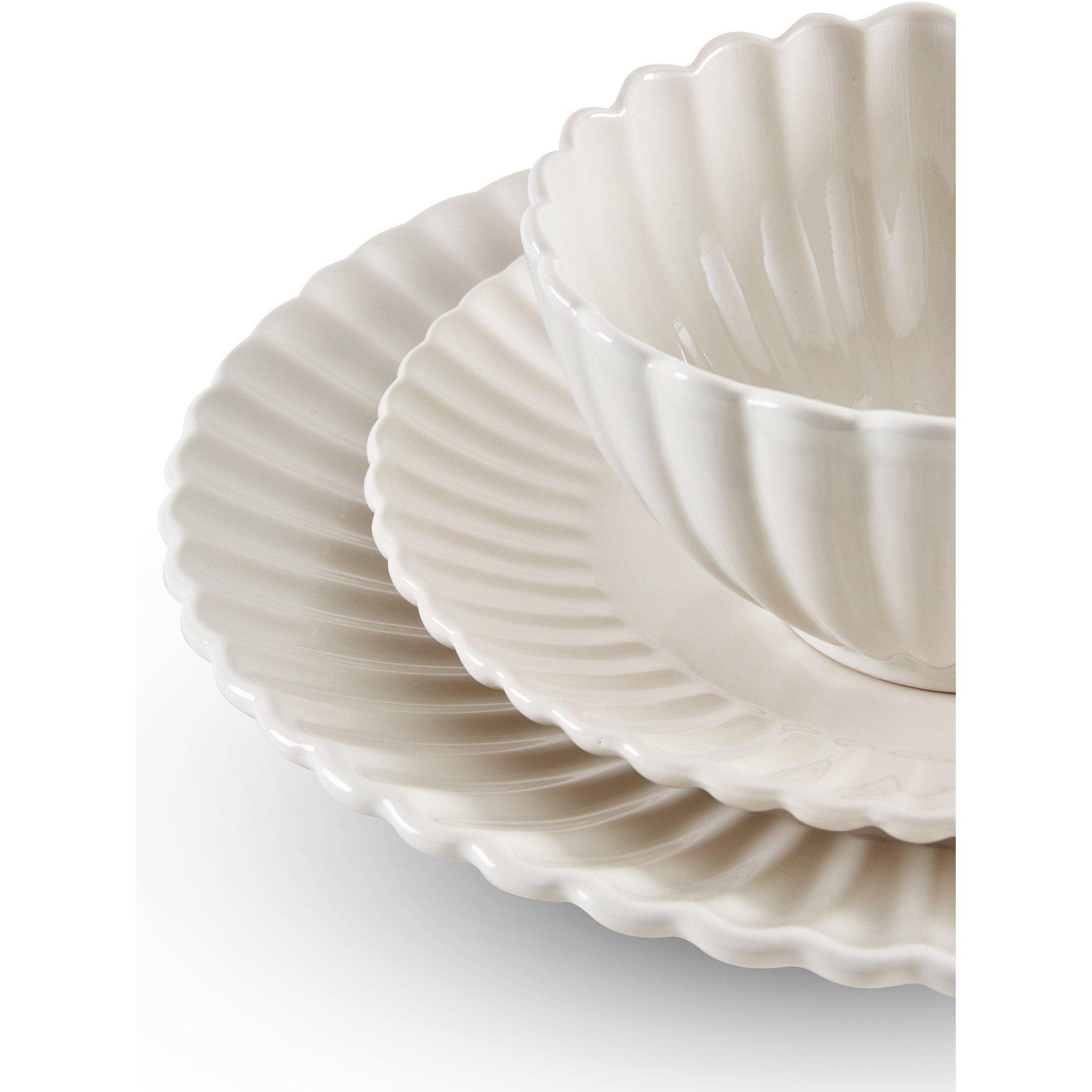 Cream - Homelife - 12 Piece Scalloped Dinner Set - 3