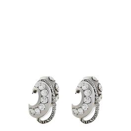 Alexander McQueen Jewelled Accumulation Earring In Antique Silver