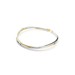 Swarovski Hyperbola Bangle, Round Cut, White, Mixed Metal Finish