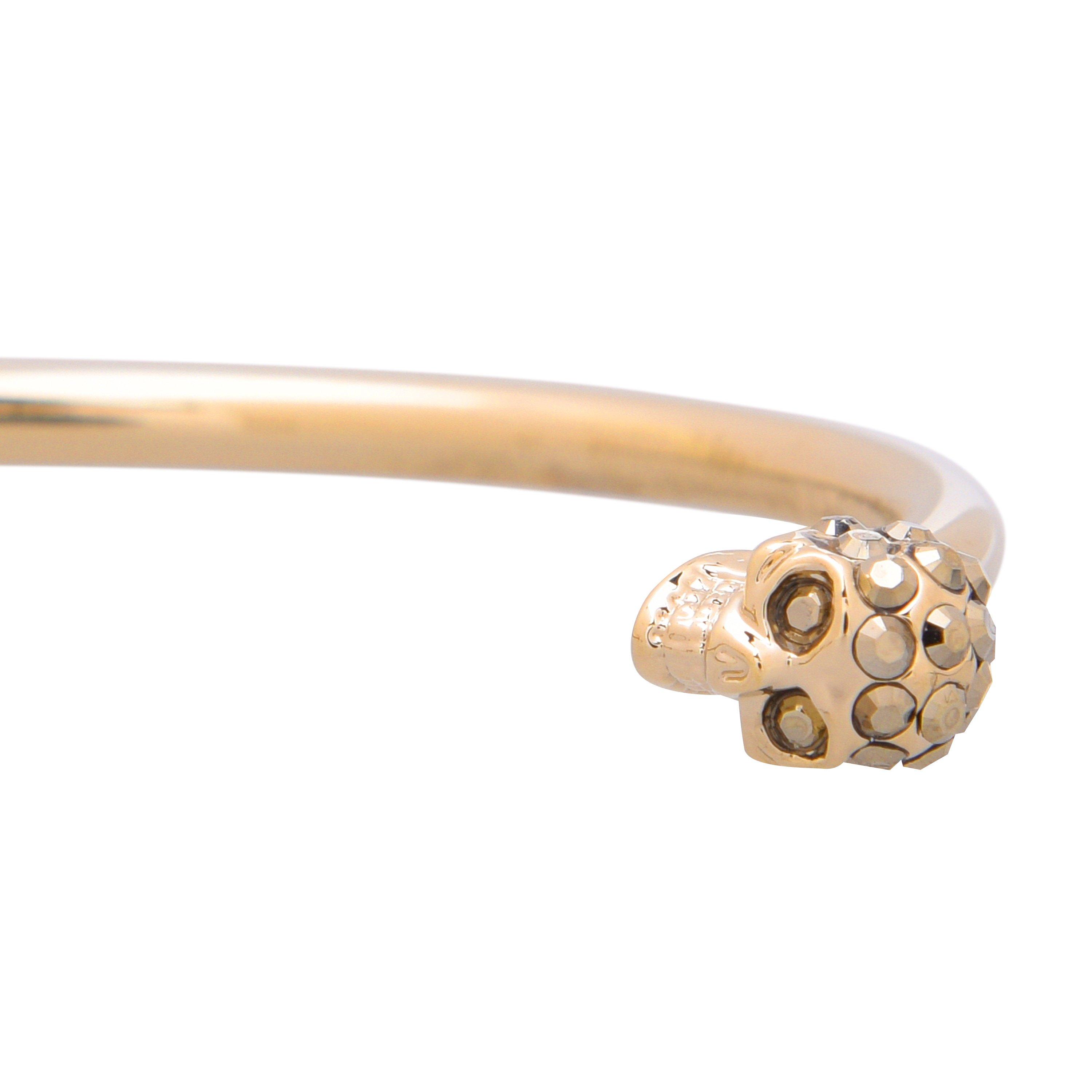 Gold 7286 - Alexander McQueen - Thin Twin Skull Crystal Bracelet - 5