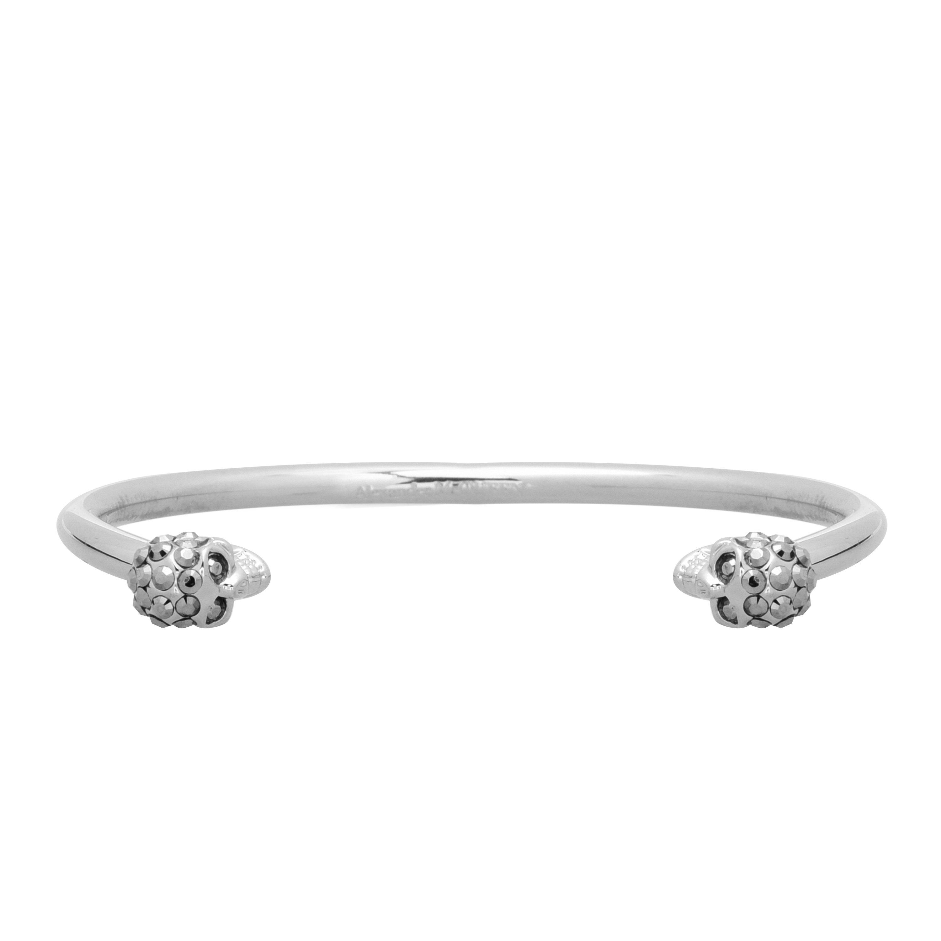 Alexander McQueen | Thin Twin Skull Crystal Bracelet | Bracelets