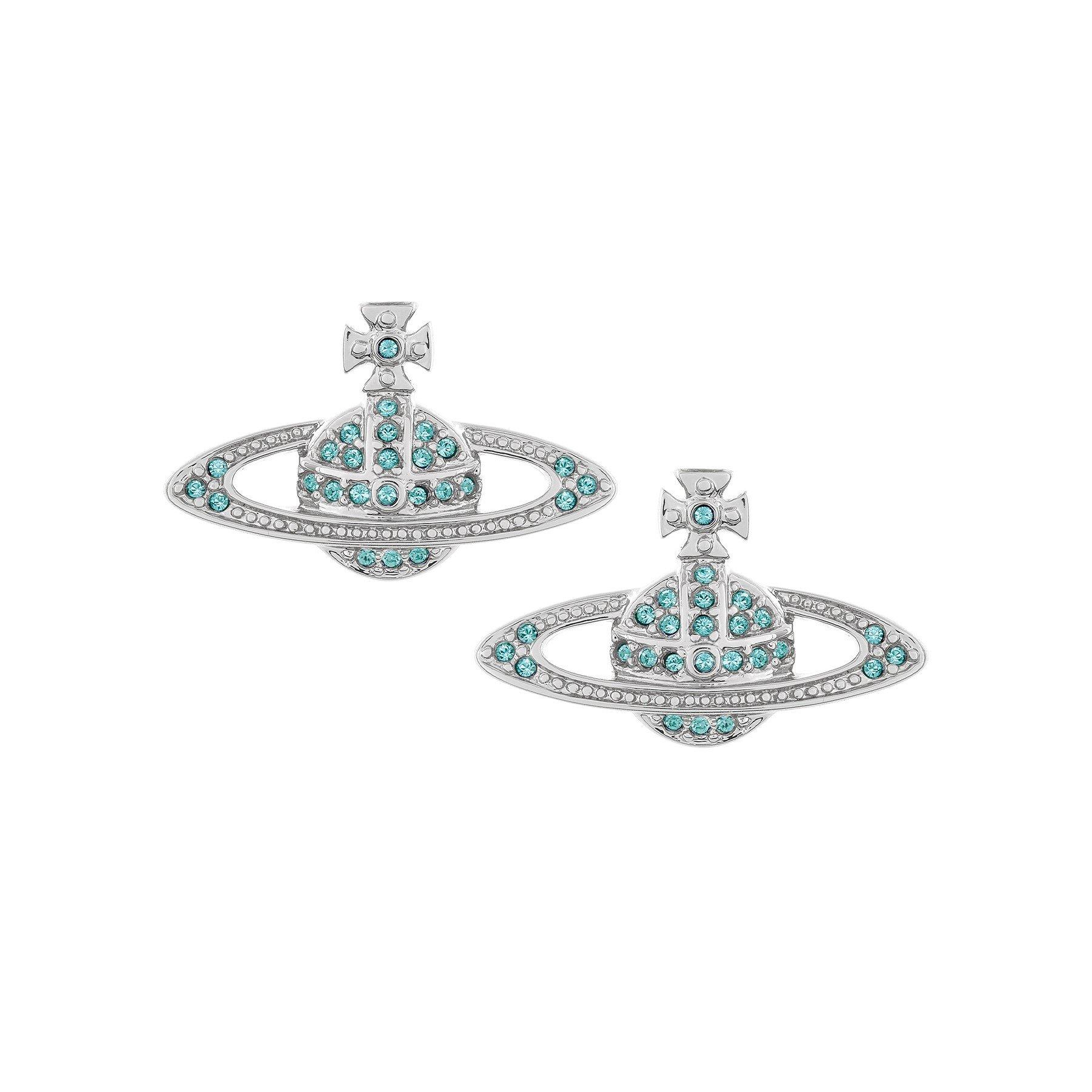 Vivienne Westwood Mayfair Bas Relief Earrings - PLATINUM / AQUA