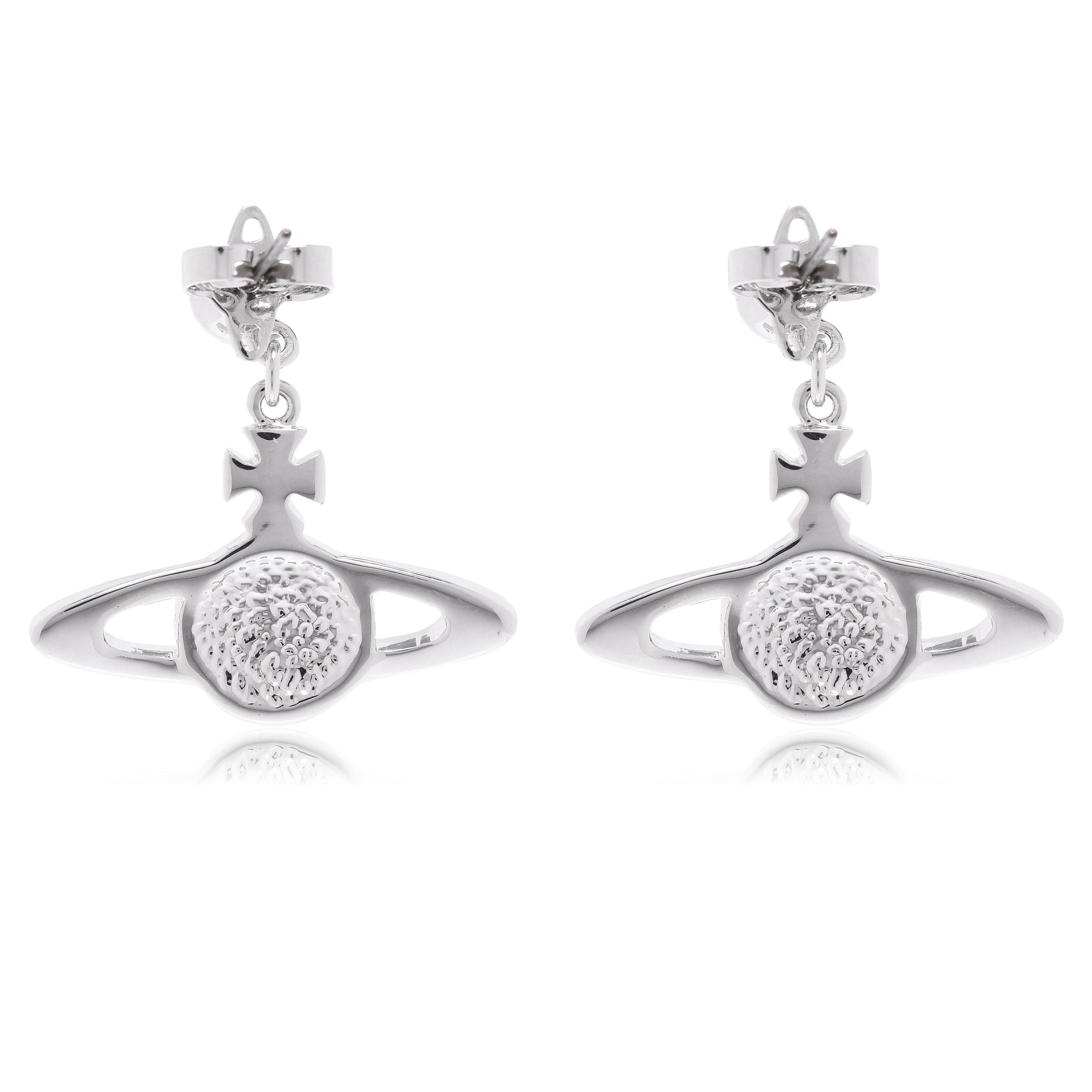 Plat/Cryst P116 - Vivienne Westwood - Mini Relief Drop Earrings - 2